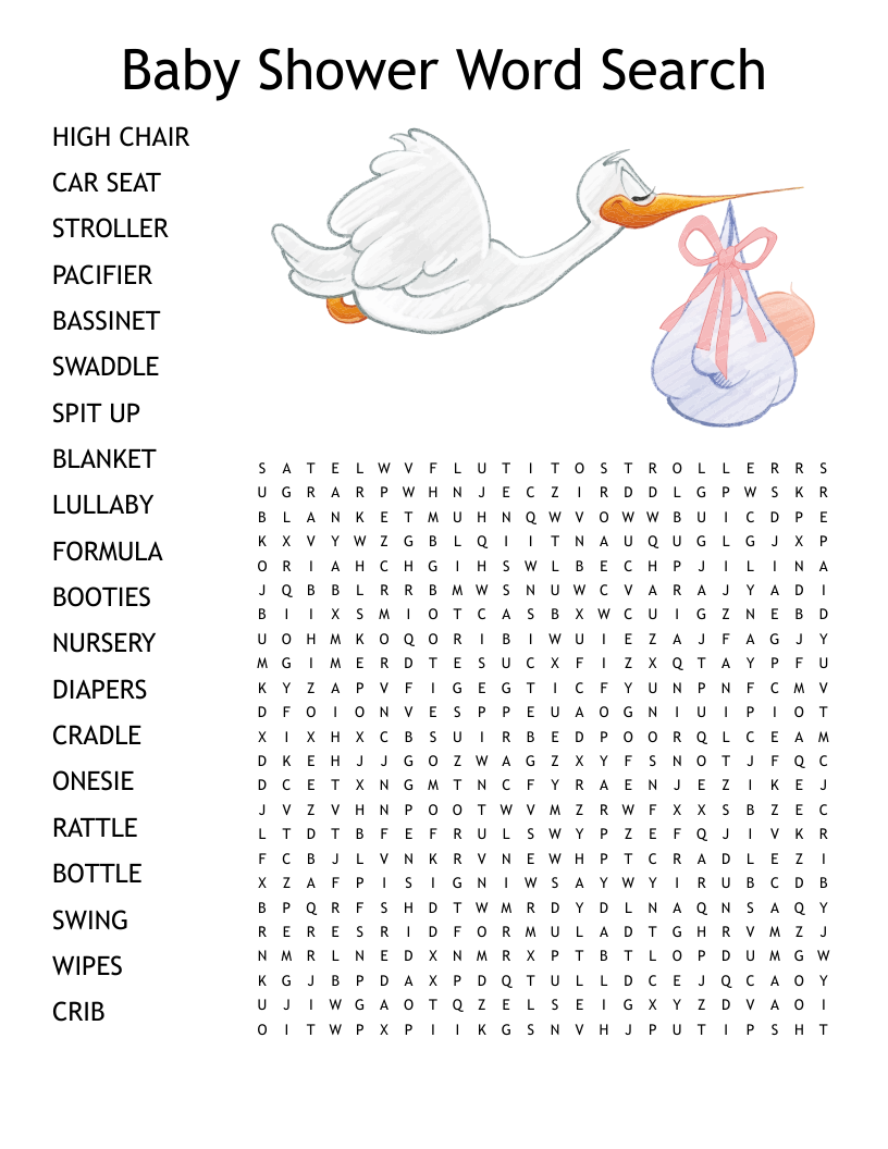 Kelsey s Baby Shower Bingo WordMint