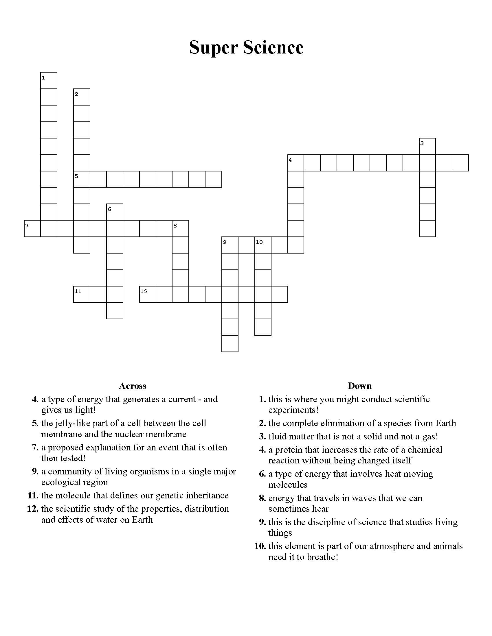 Kids Crossword 7 Ann Arbor District Library