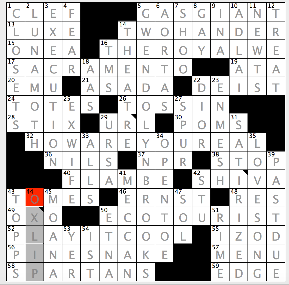 L A Times Crossword Corner Saturday June 2 2018 Erik Agard