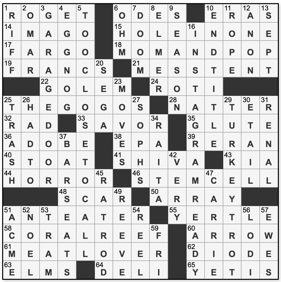 L A Times Crossword Corner Saturday October 28 2023 Barbara Lin