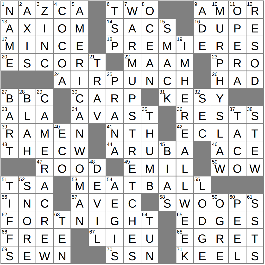LA Times Crossword 3 Dec 25 Wednesday LAXCrossword