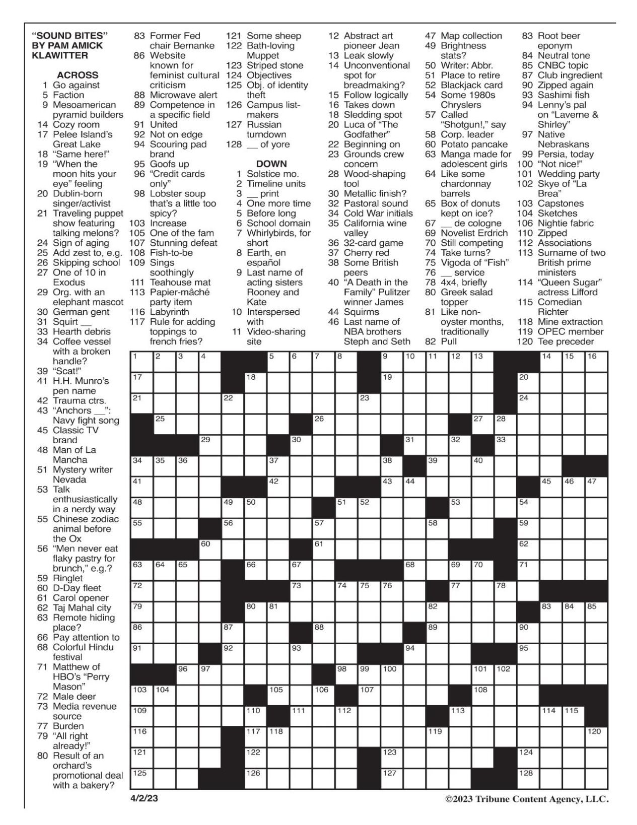LA Times Crossword April 2 2023 Crosswords Yakimaherald