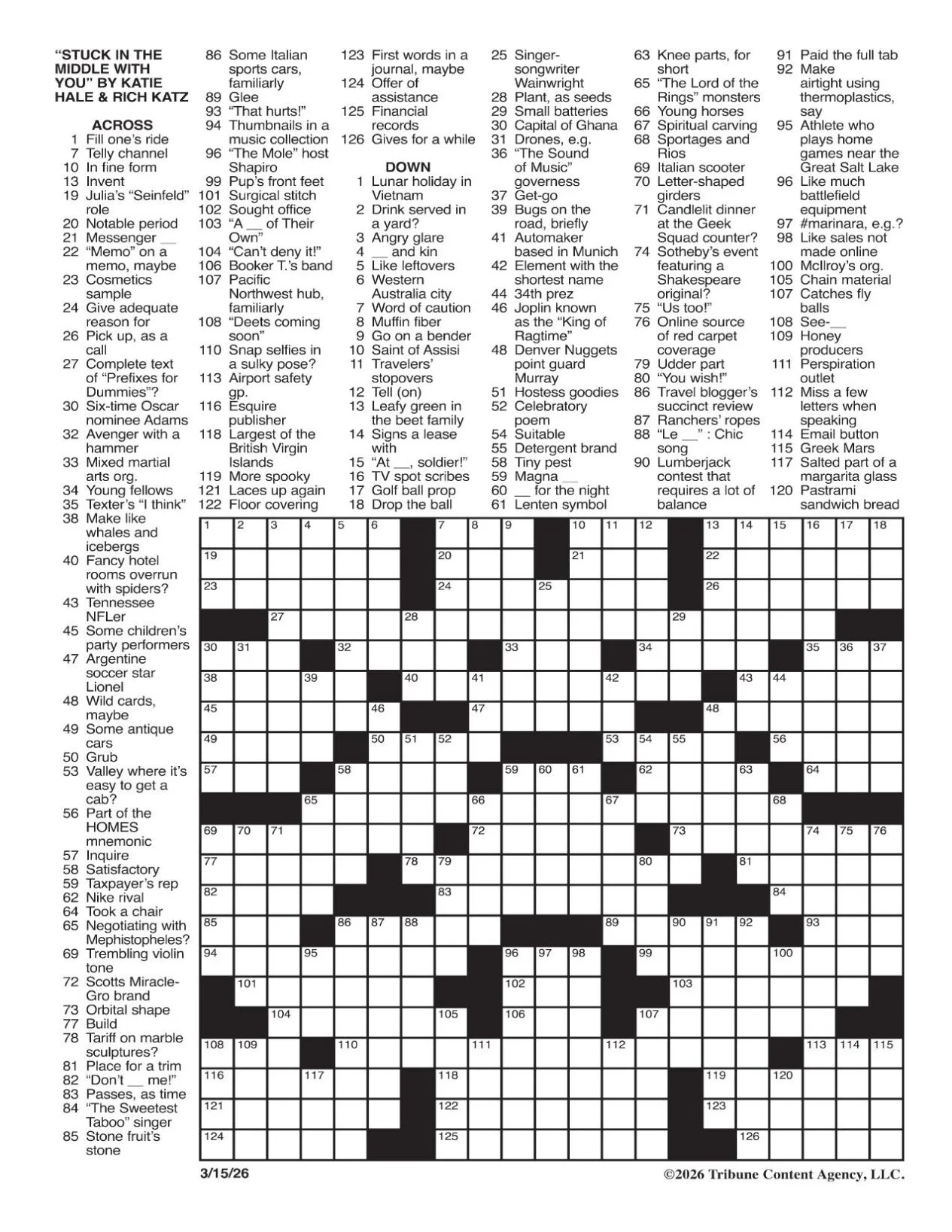 LA Times Crossword March 15 2026 Crosswords Yakimaherald LA Times Crossword March 15 2026 Crosswords Yakimaherald