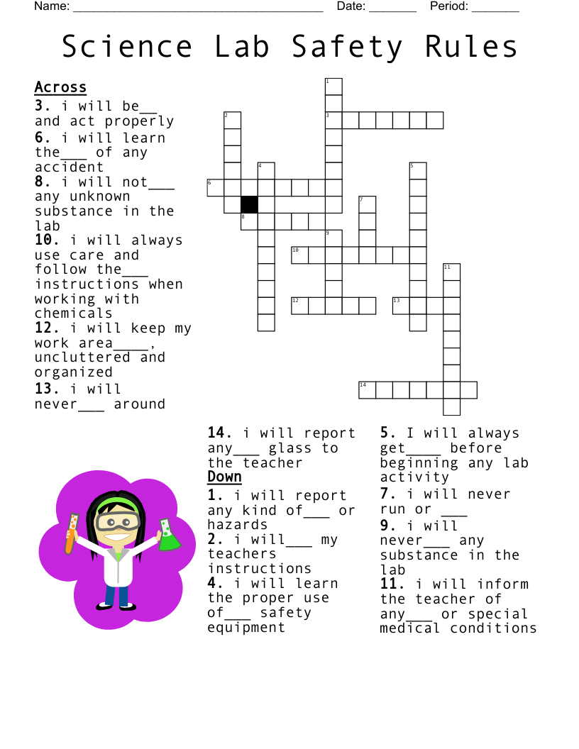 Lab Safety Word Search WordMint