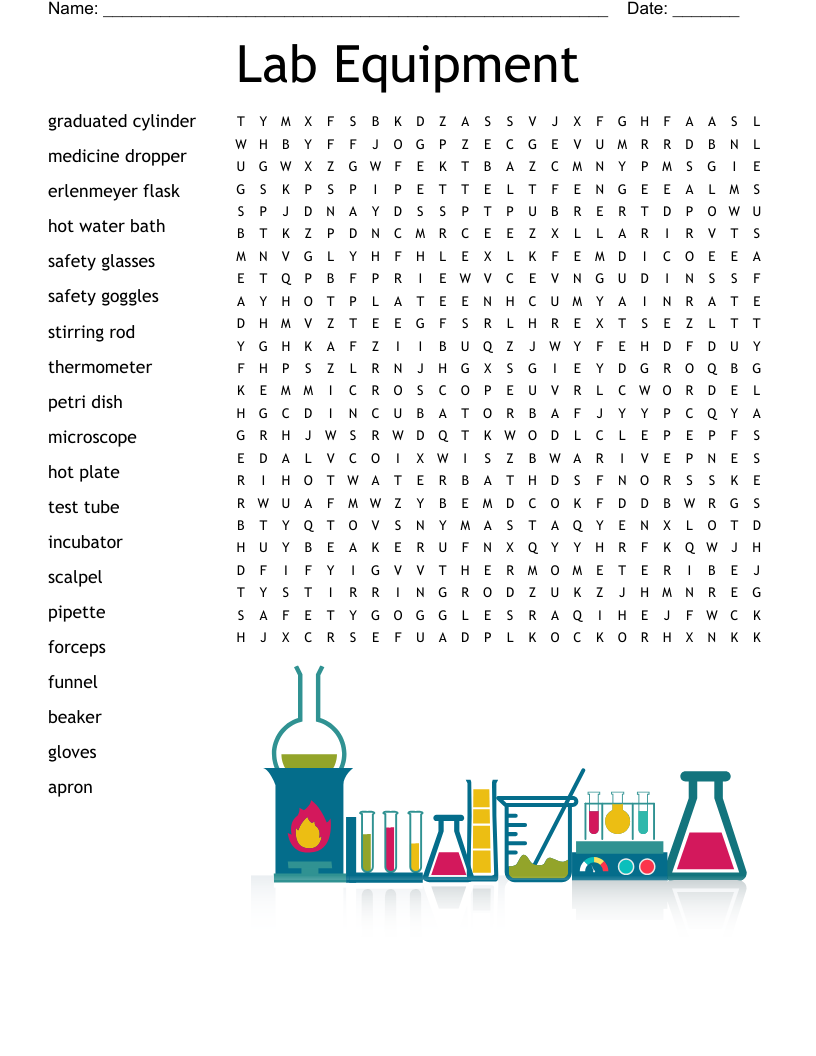 Lab Safety Word Search WordMint