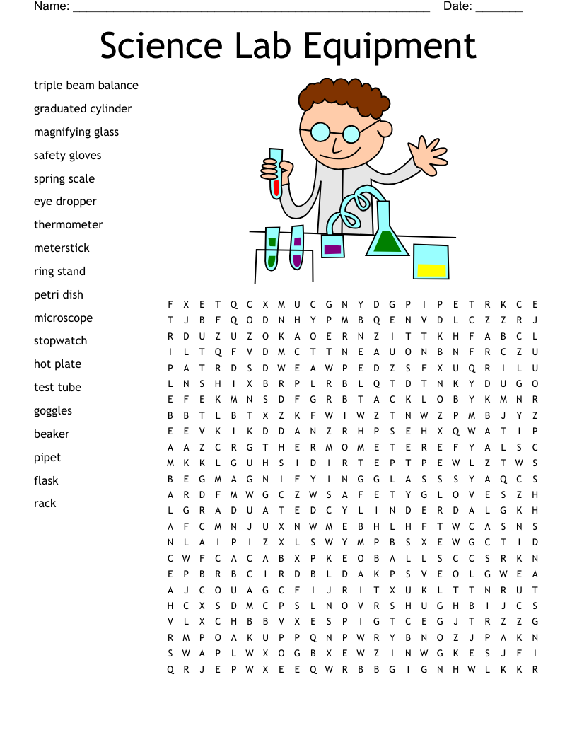 Lab Safety Word Search WordMint