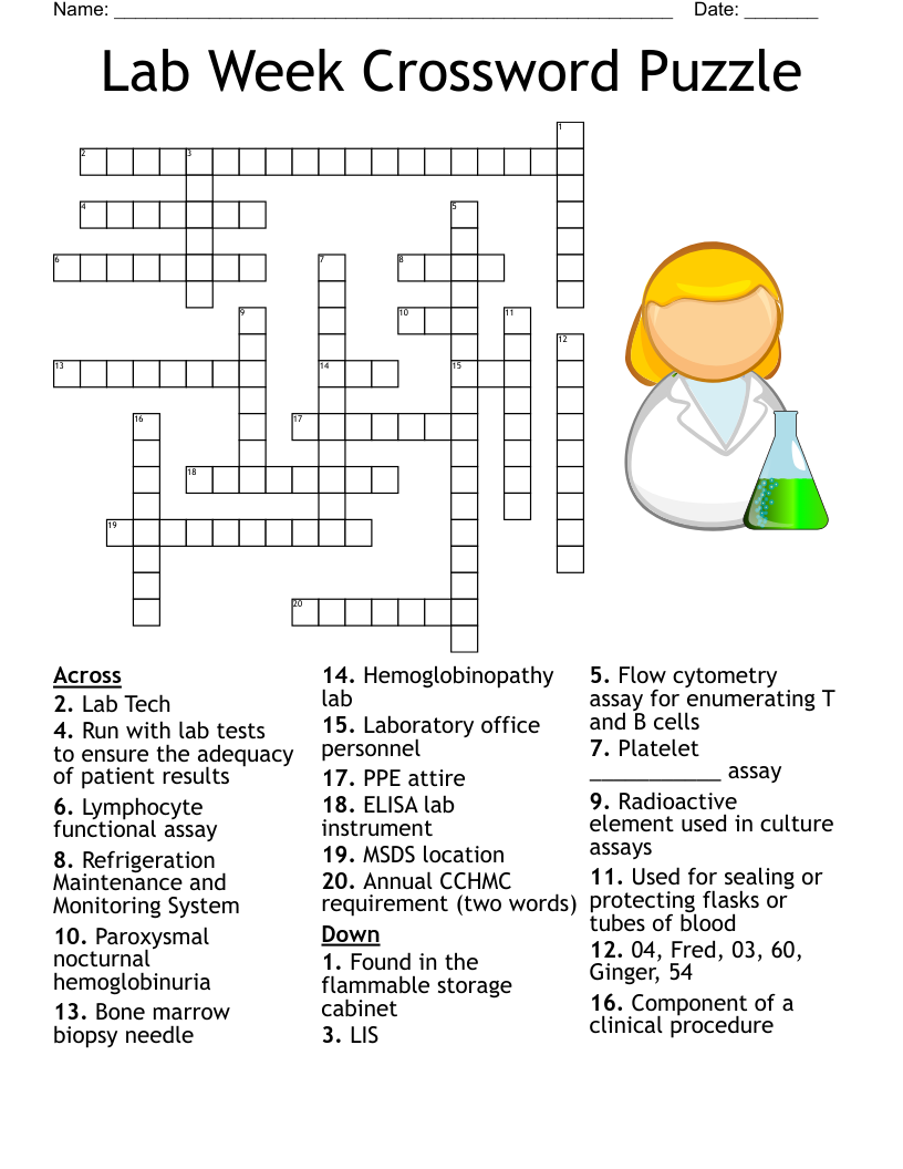 Lab Week 2018 Crossword WordMint