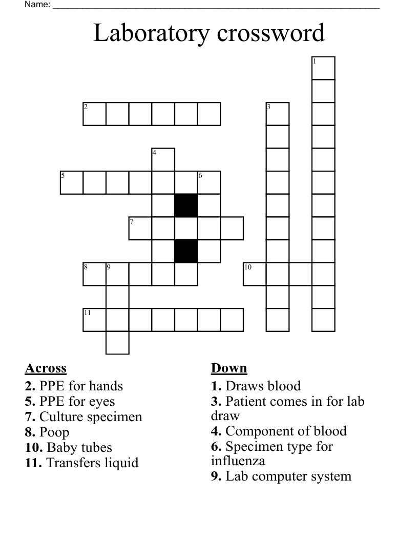 Laboratory Crossword WordMint
