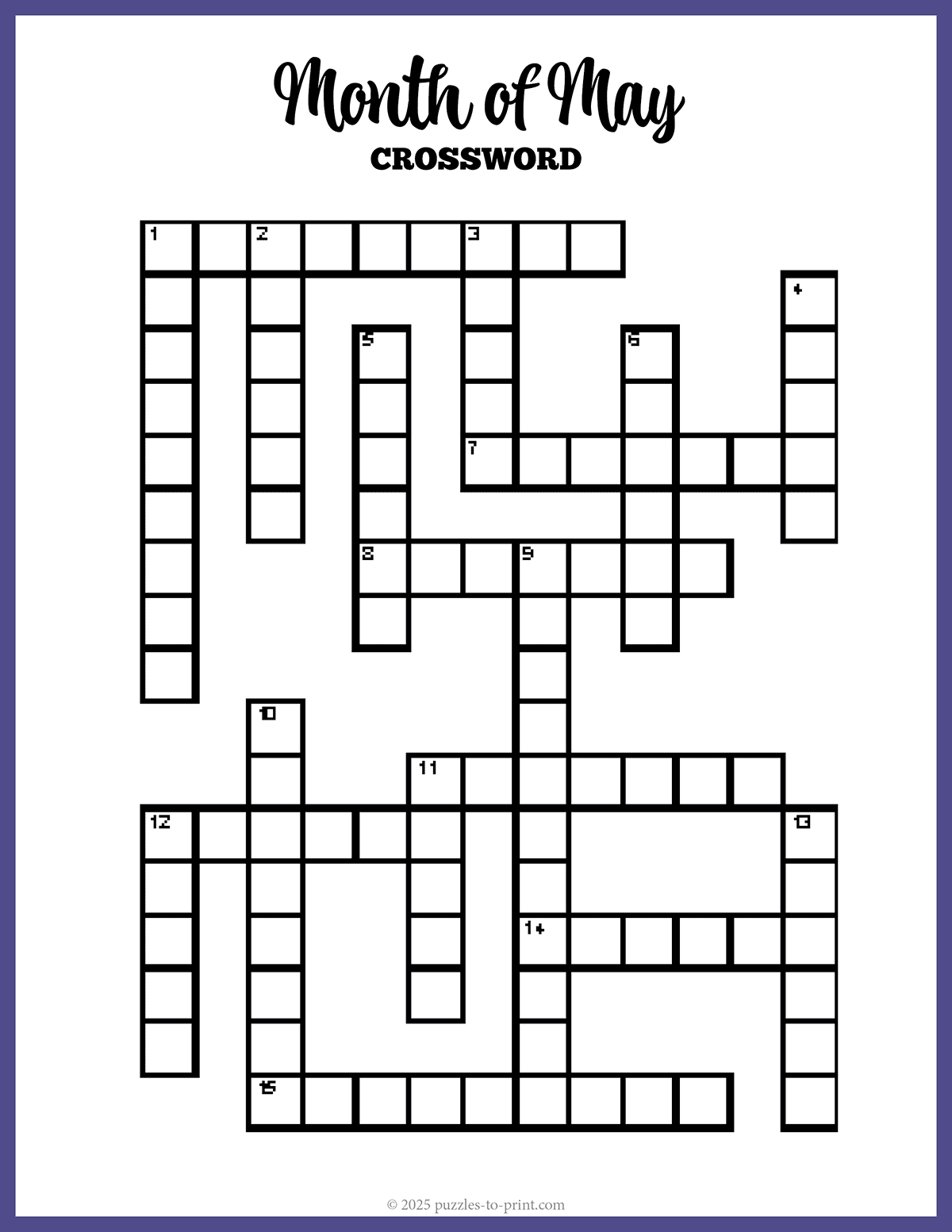 Large Print May Crossword Large Print May Crossword