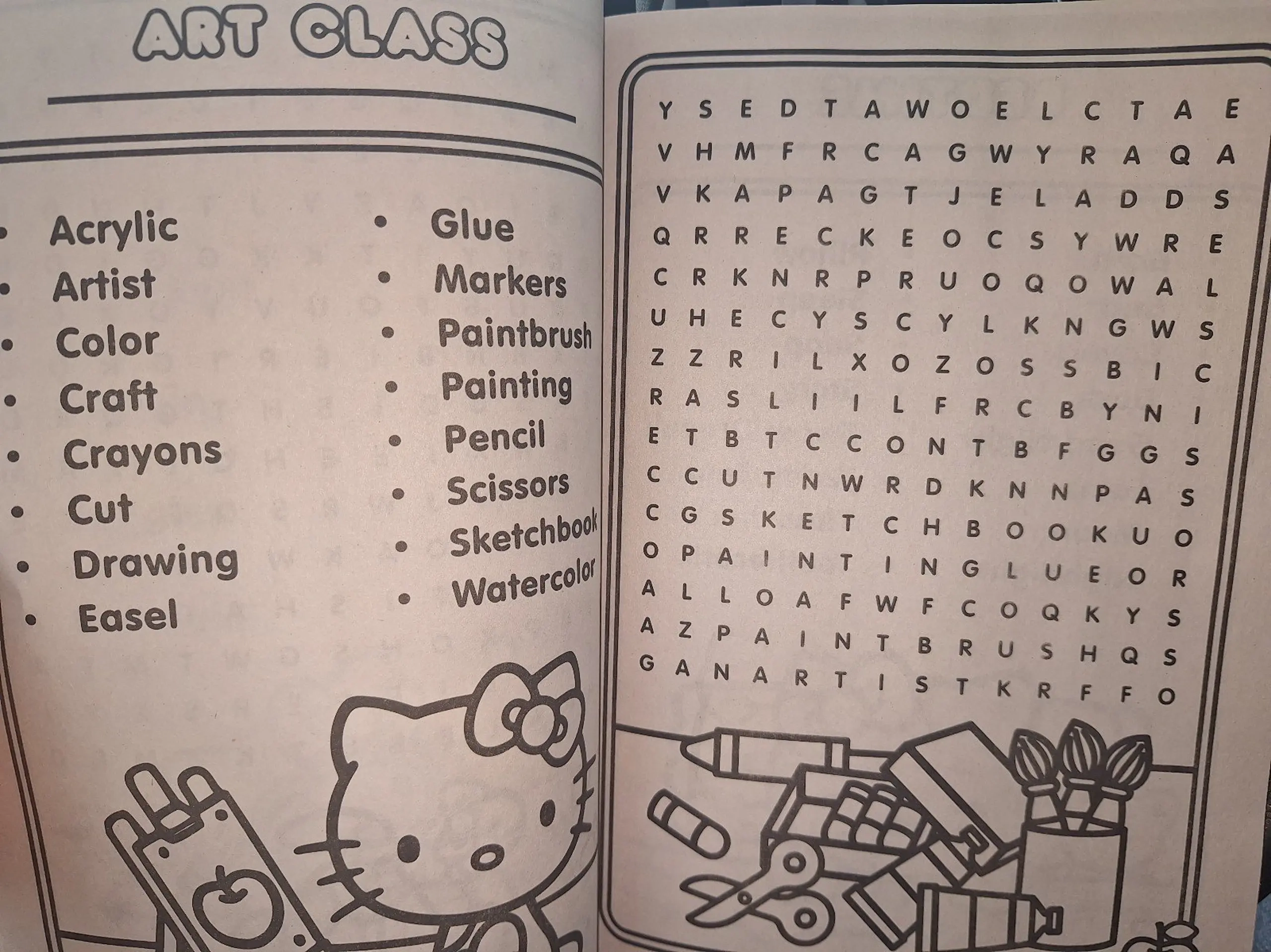 Last One Hello Kitty Word Search Coloring Mercari