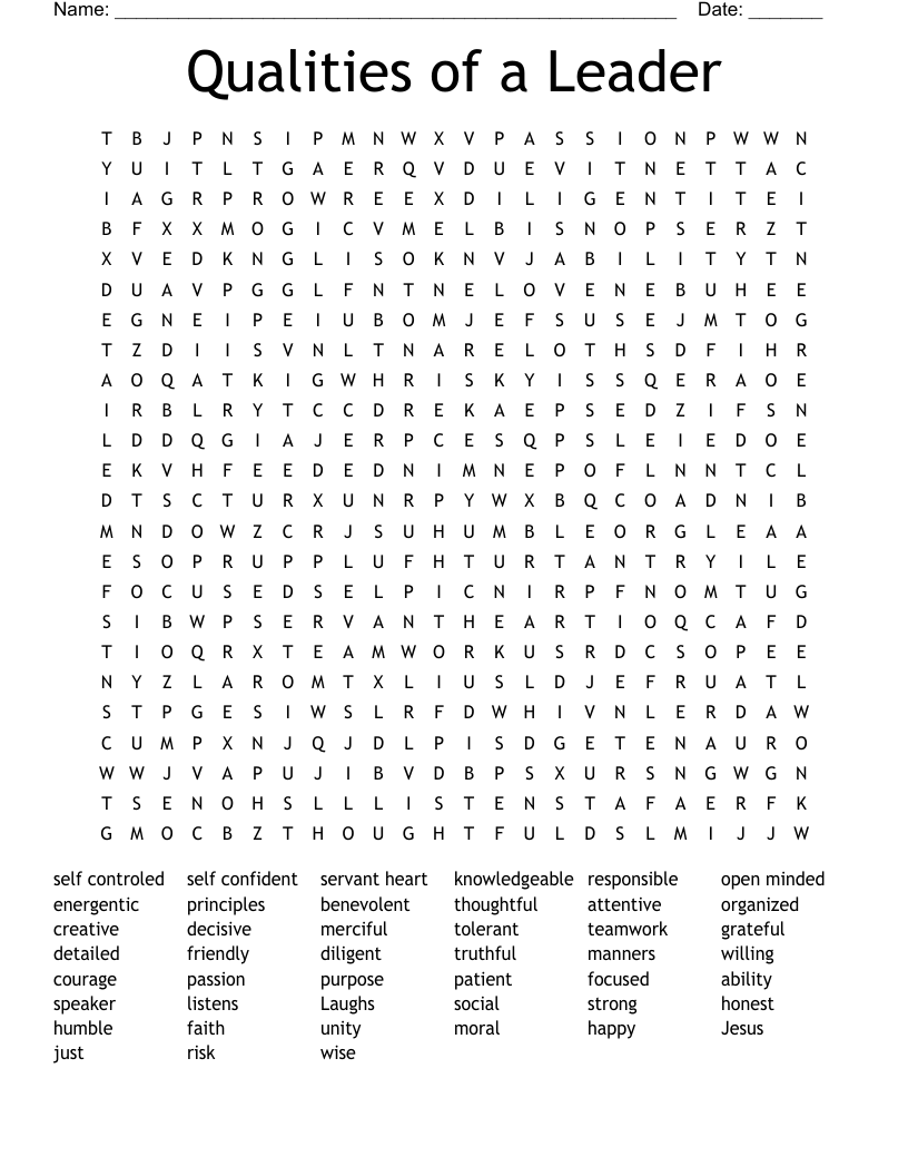 Leadership Crossword Word Search WordMint