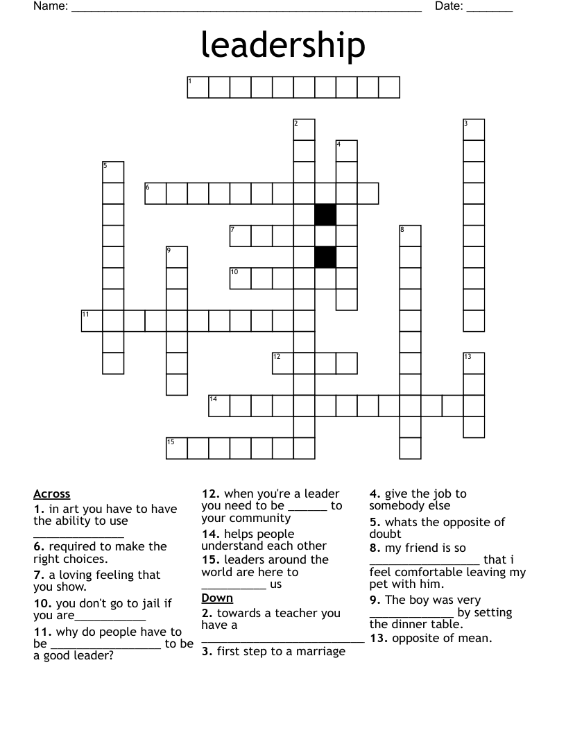 Leadership Crossword WordMint