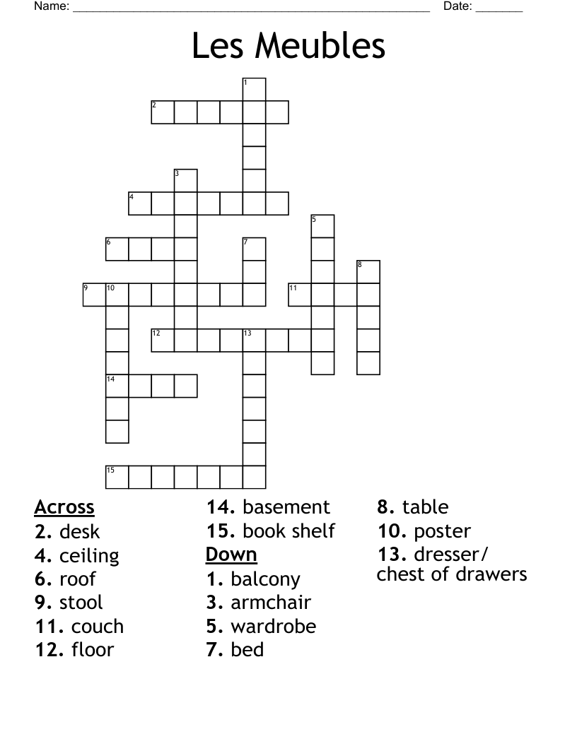 Les Meubles Crossword WordMint