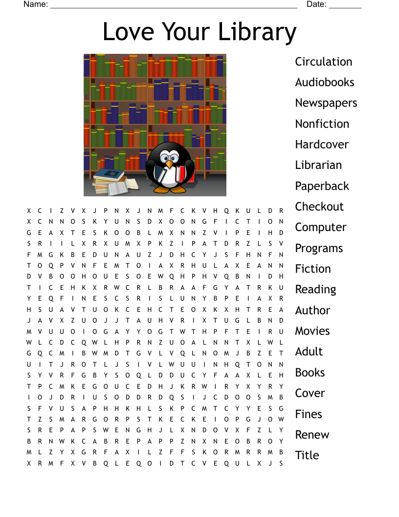 Library Terms Word Search WordMint