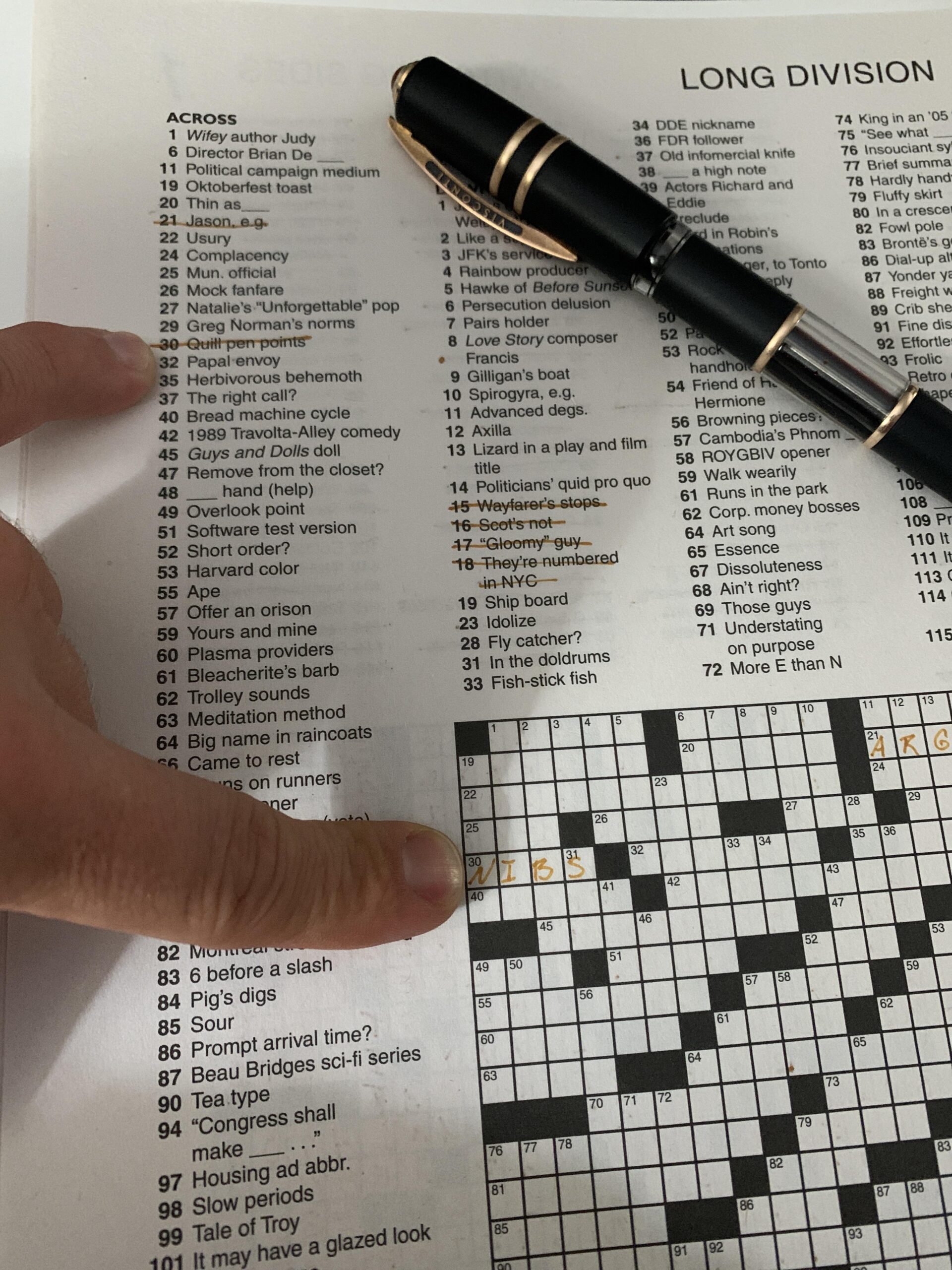 Look At What Came Up In My Crossword R fountainpens