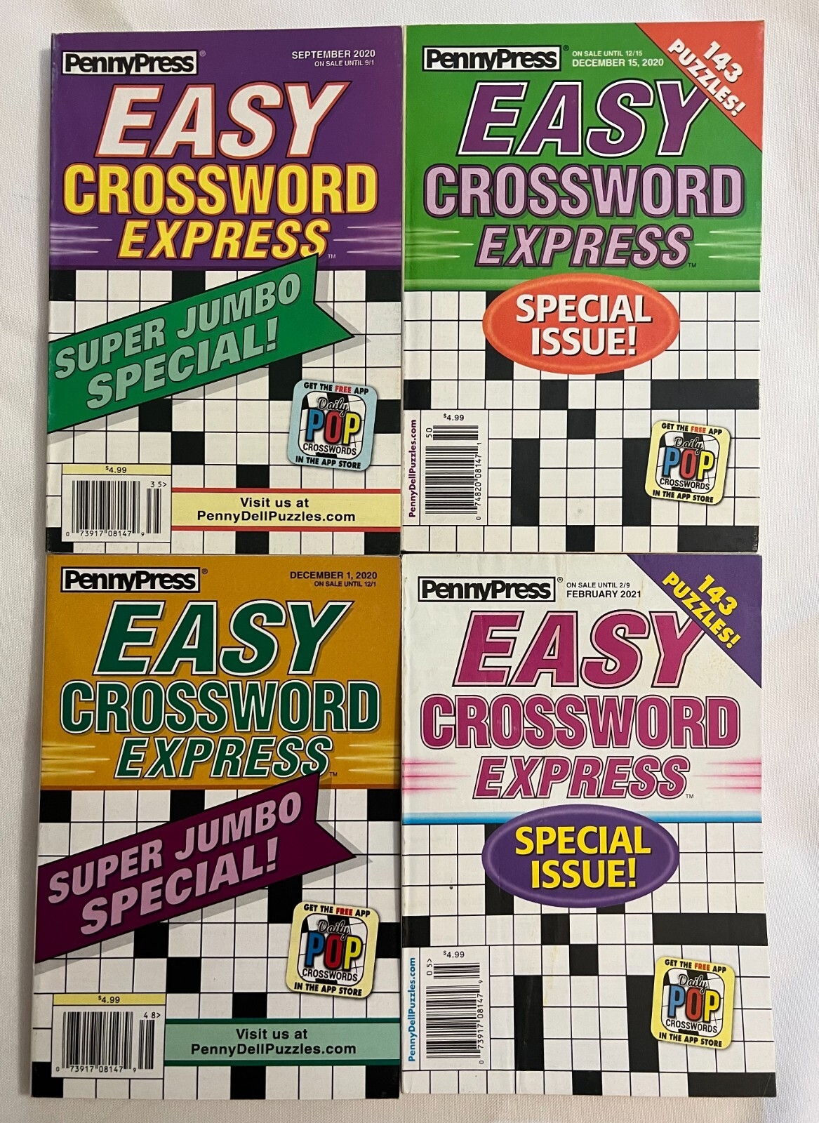 Lot 4 Easy Crossword Express Jumbo Special Puzzle Books 2020 2021 Lot 2 EBay