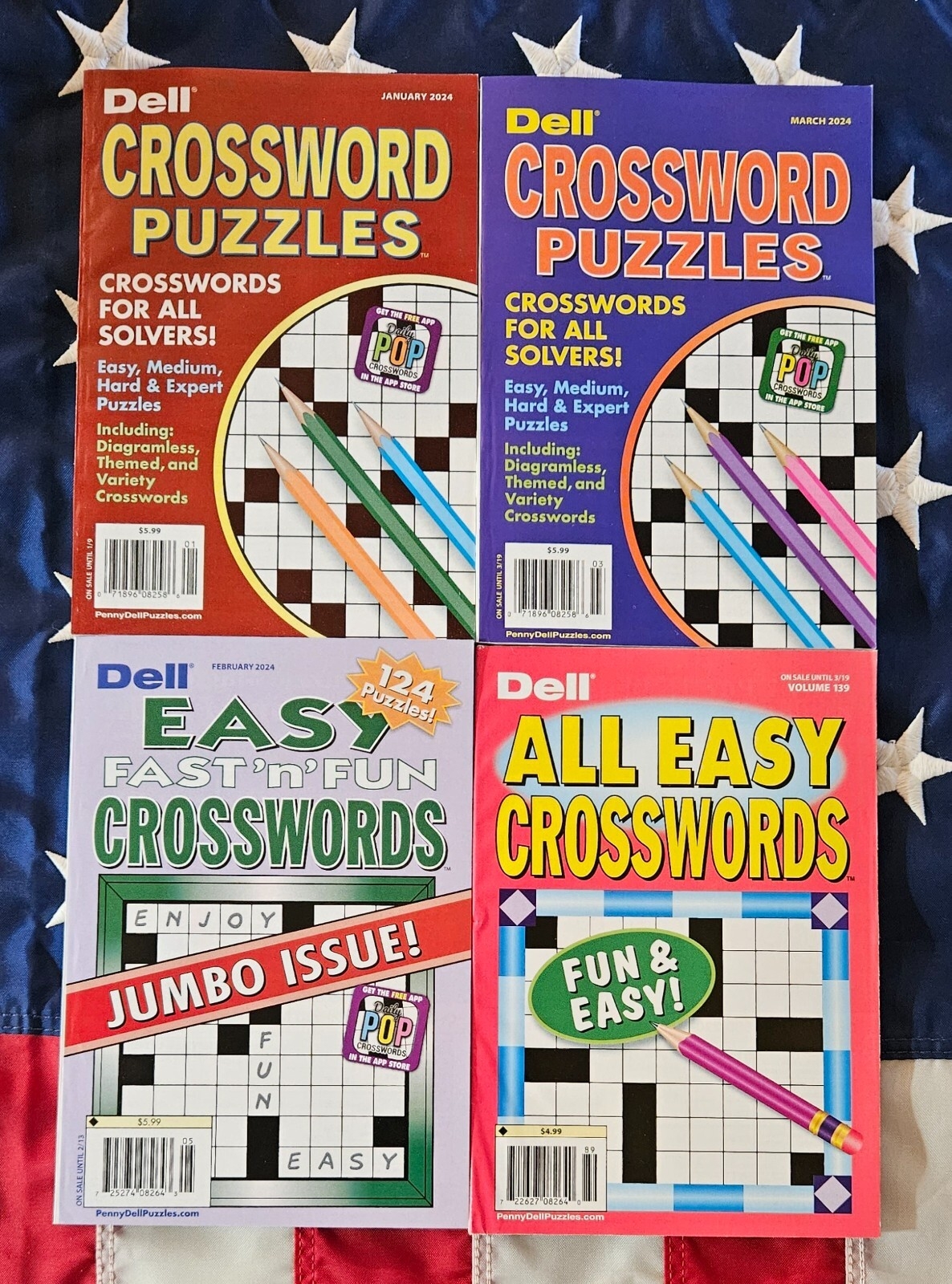 Lot 4 Penny Press Dell Fun Fast Easy Crossword Puzzle Books 2024 EBay