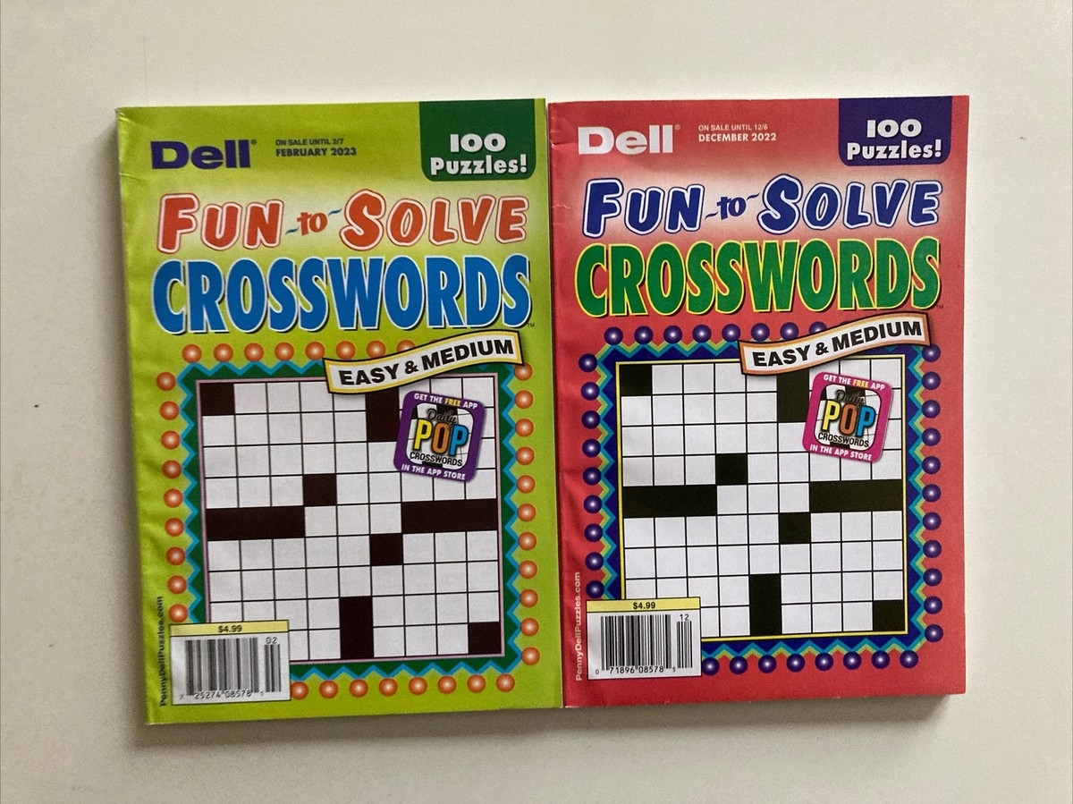 Lot Of 2 Dell Fun To Solve Crossword Puzzle Books Easy Medium UNSORTED EBay