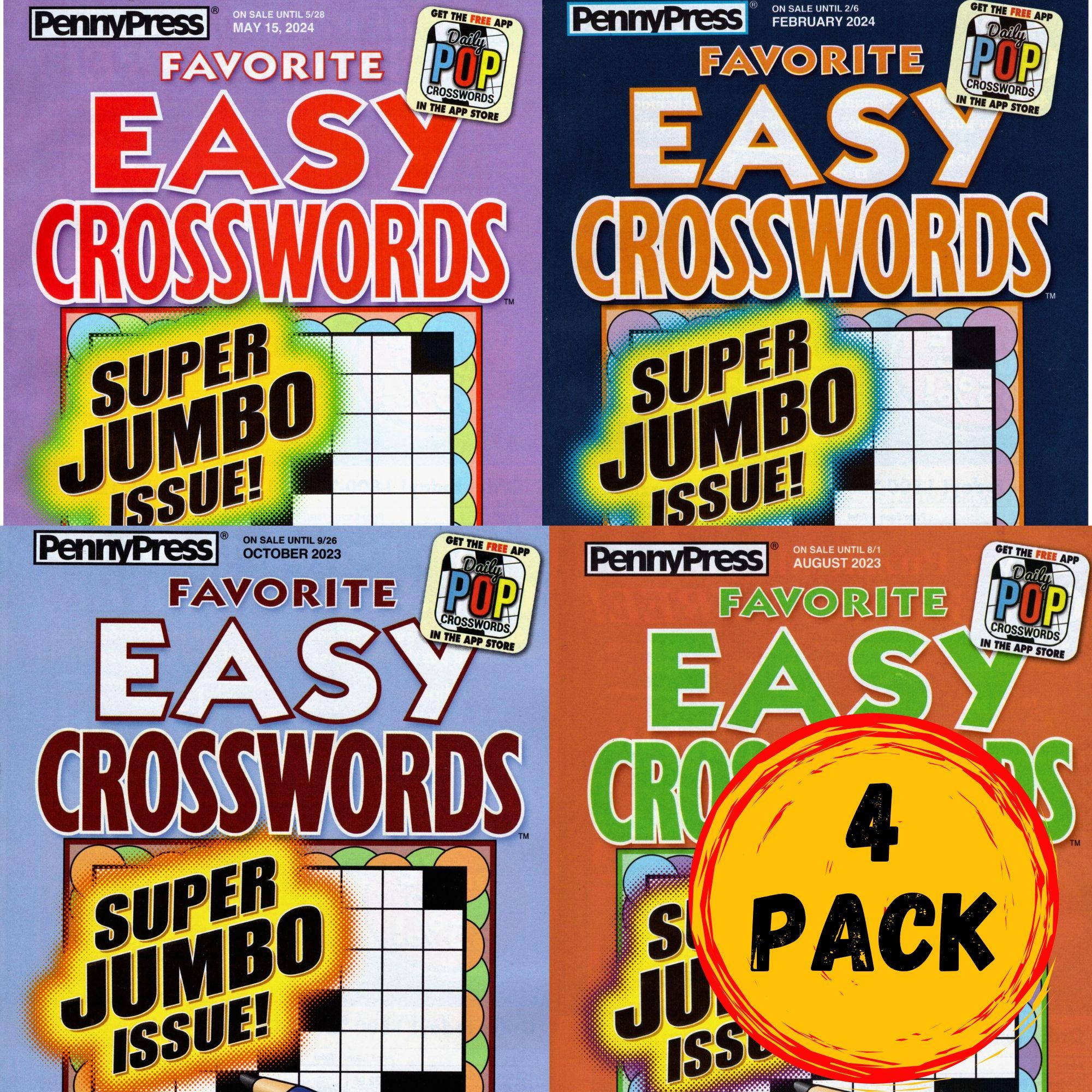 Lot Of 4 Penny Press Favorite Easy Crossword Puzzle Books Etsy