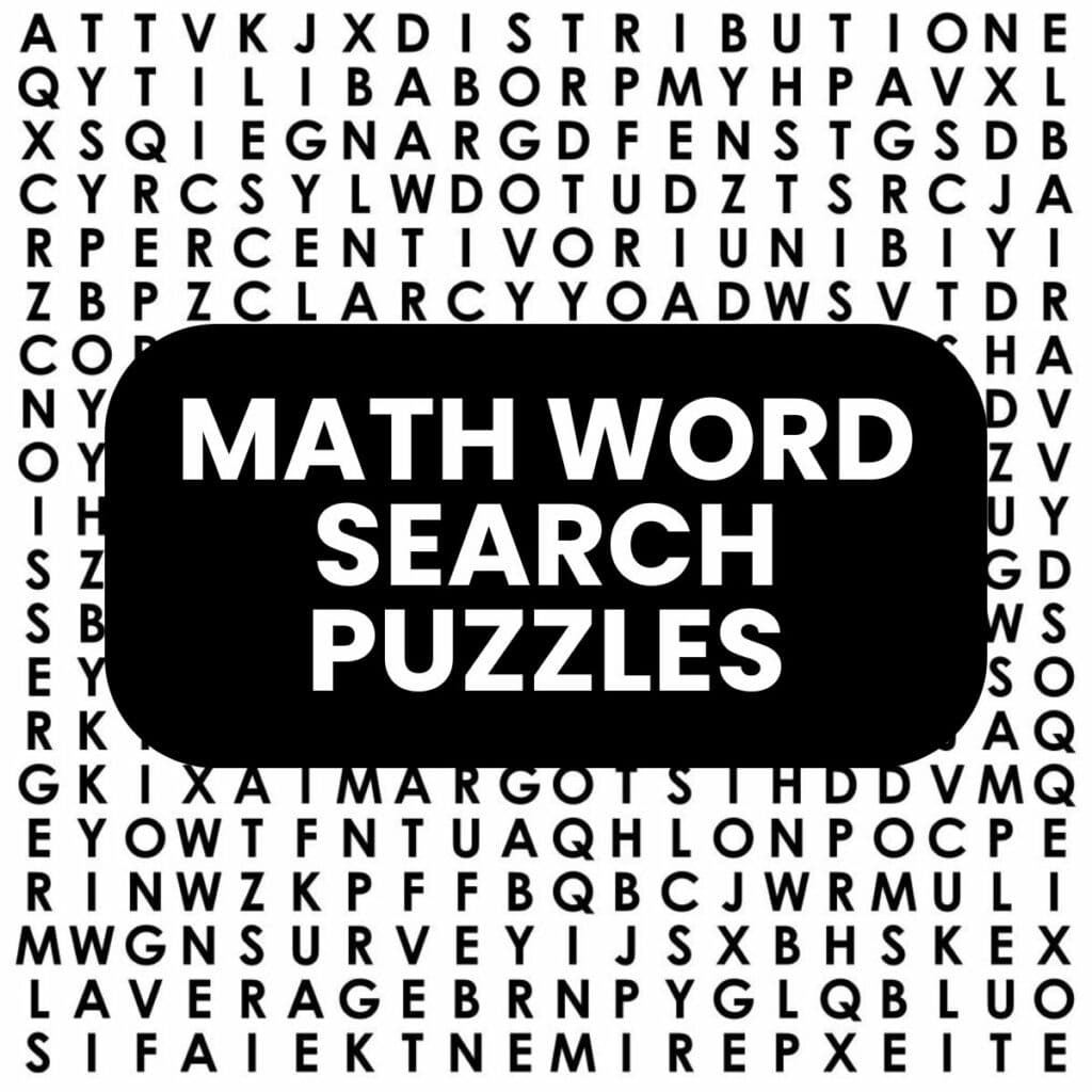 Math Word Search Puzzle Collection Math Love