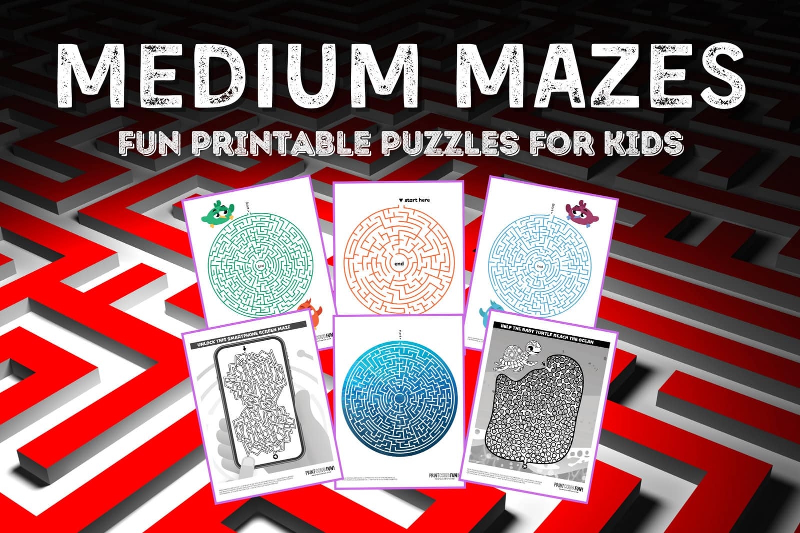 Medium Maze Difficulty 18 Intermediate Skill Printable Mazes To Solve At PrintColorFun
