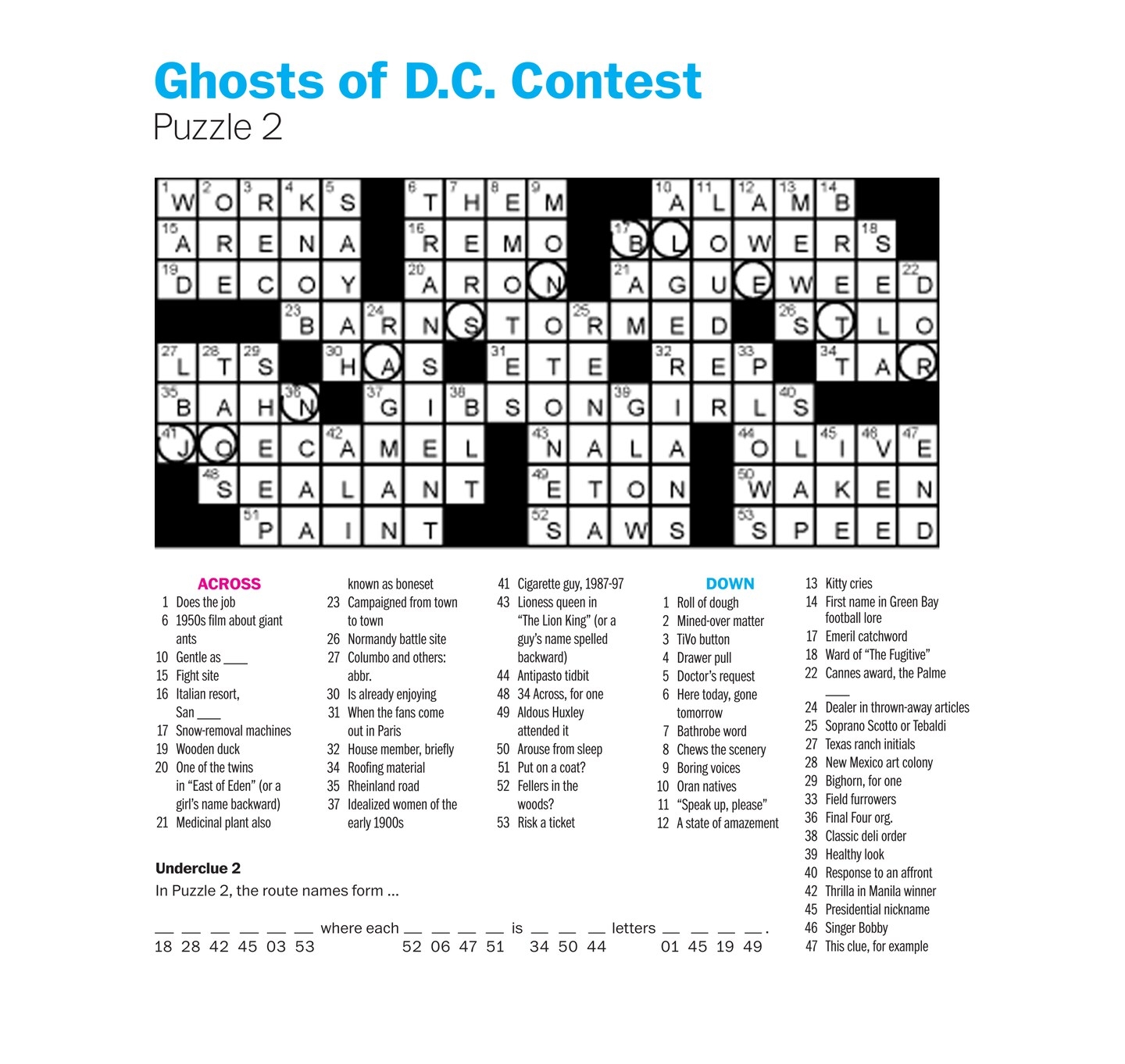 Merl Reagle s Solutions To The Dec 1 Crossword Contest The Washington Post