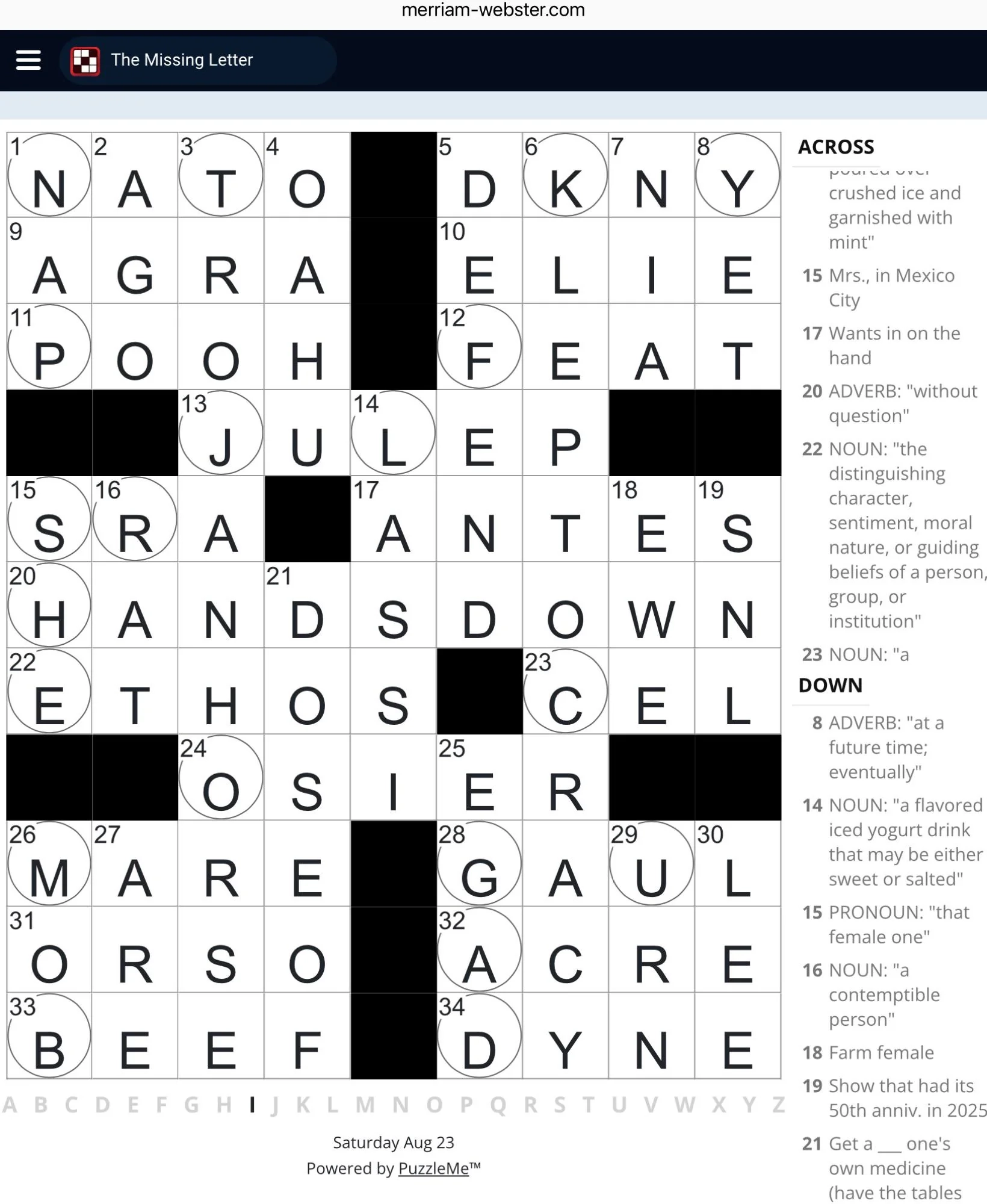 Merriam Webster Missing Letter Crossword Contains The Missing Letter R Crossword