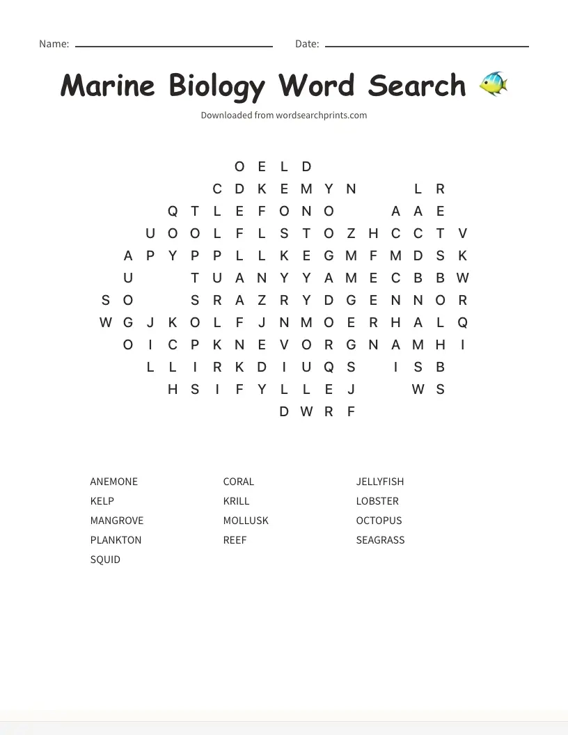 Middle School Word Search Puzzles Word Search