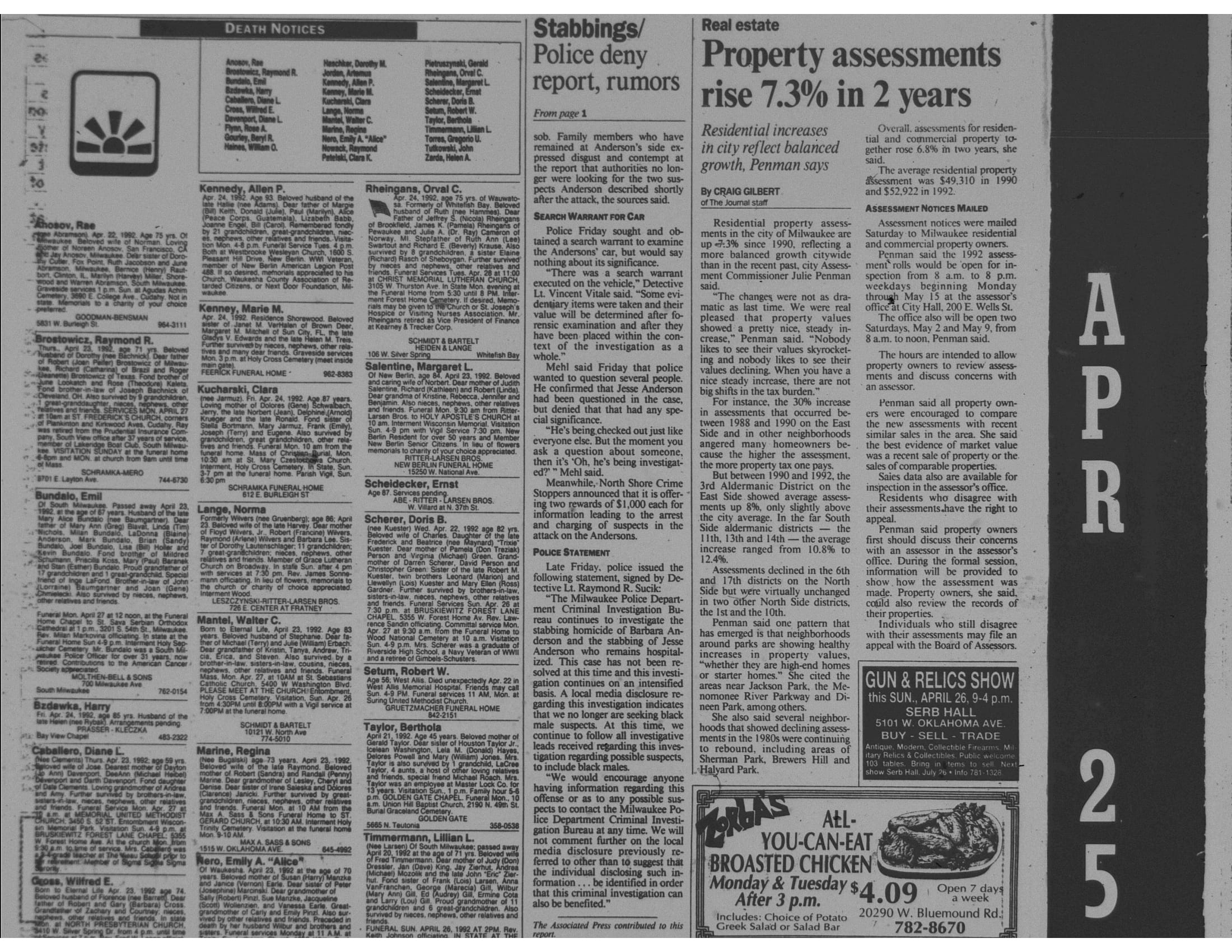 Milwaukee Journal April 25 1992 P A5