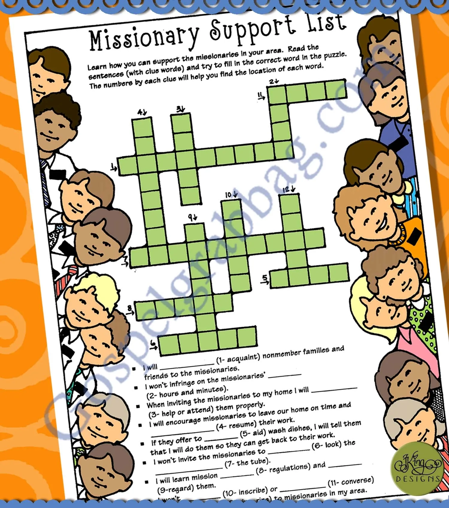 Missionary Work Teaching LDS Lesson Activity Missionary Support Crossword December Come Follow Me Hastening The Lord s Work Gospel Grab Bag