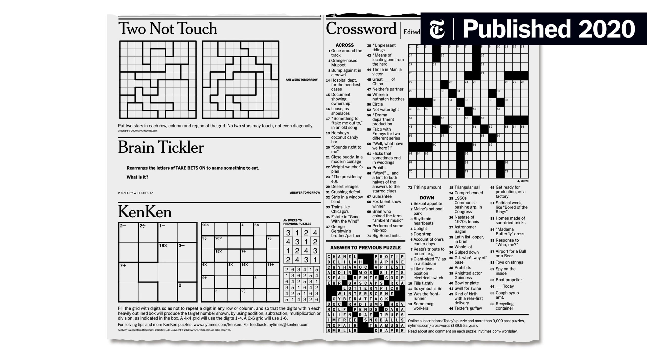 More Puzzles To Pass The Time The New York Times