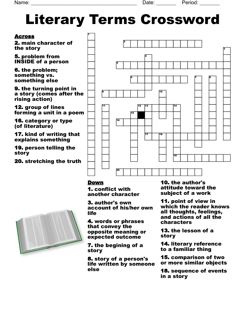 Name That Literary Genre Crossword WordMint