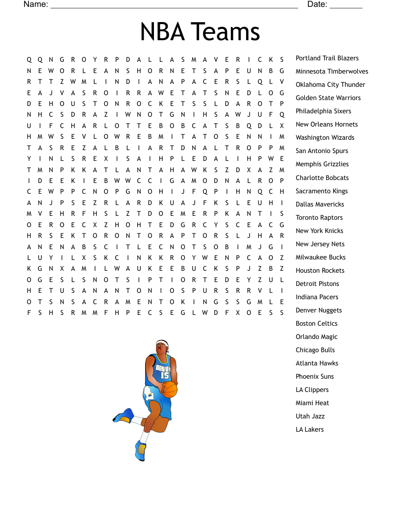 NBA Crossword Puzzle WordMint