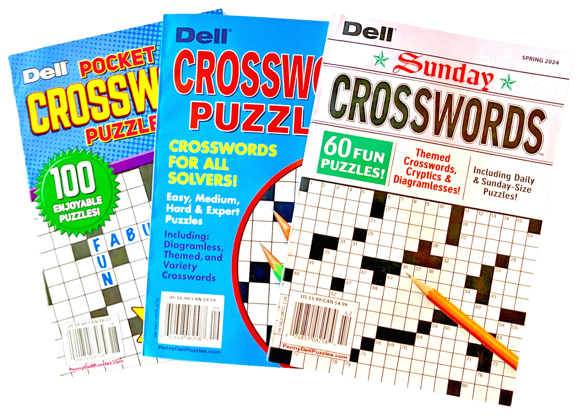 NEW Lot Of 3 Penny Press Dell Crossword Pocket Sunday Size Puzzle Books EBay