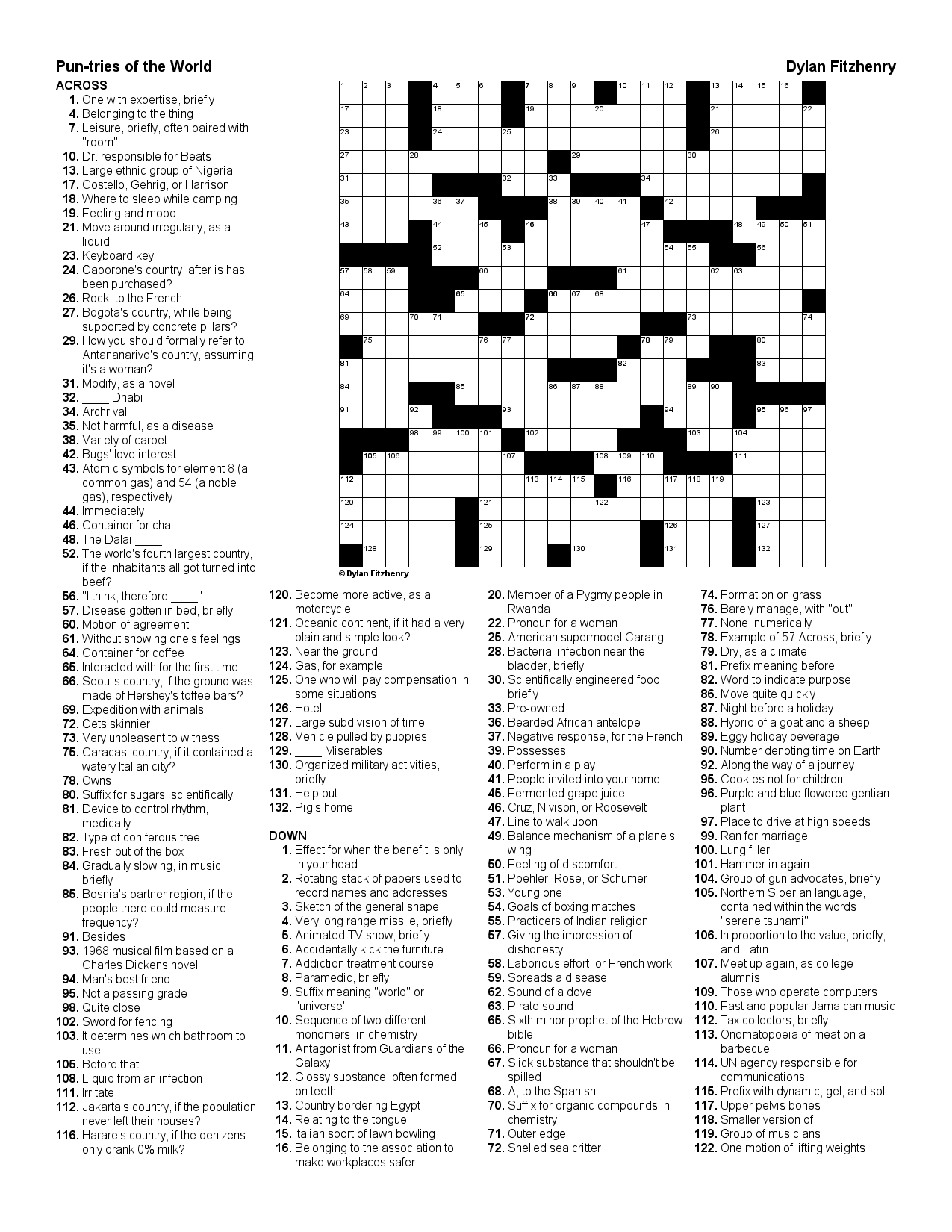 New To Making Crosswords But It s Fun Here s One I Made Earlier R Crossword