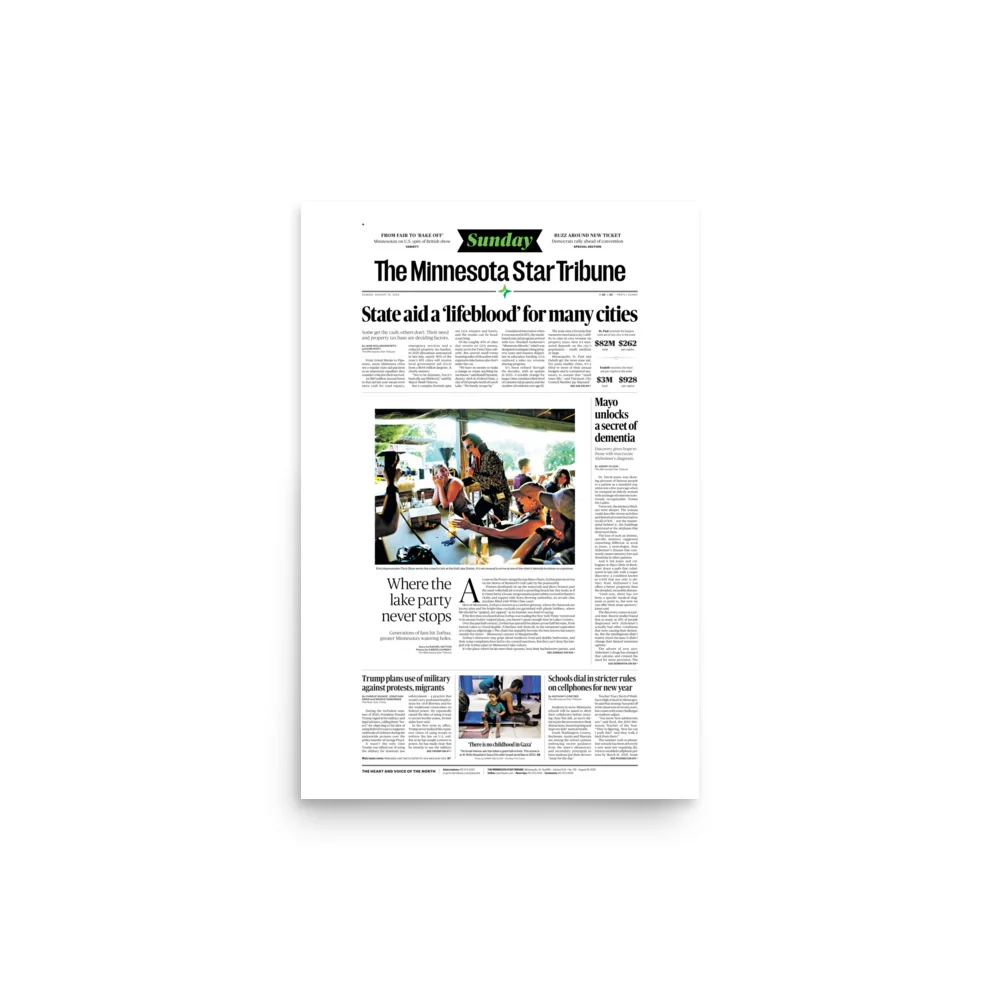 Official Star Tribune Newspaper Reprints Front Page Posters Strib Store The Minnesota Star Tribune