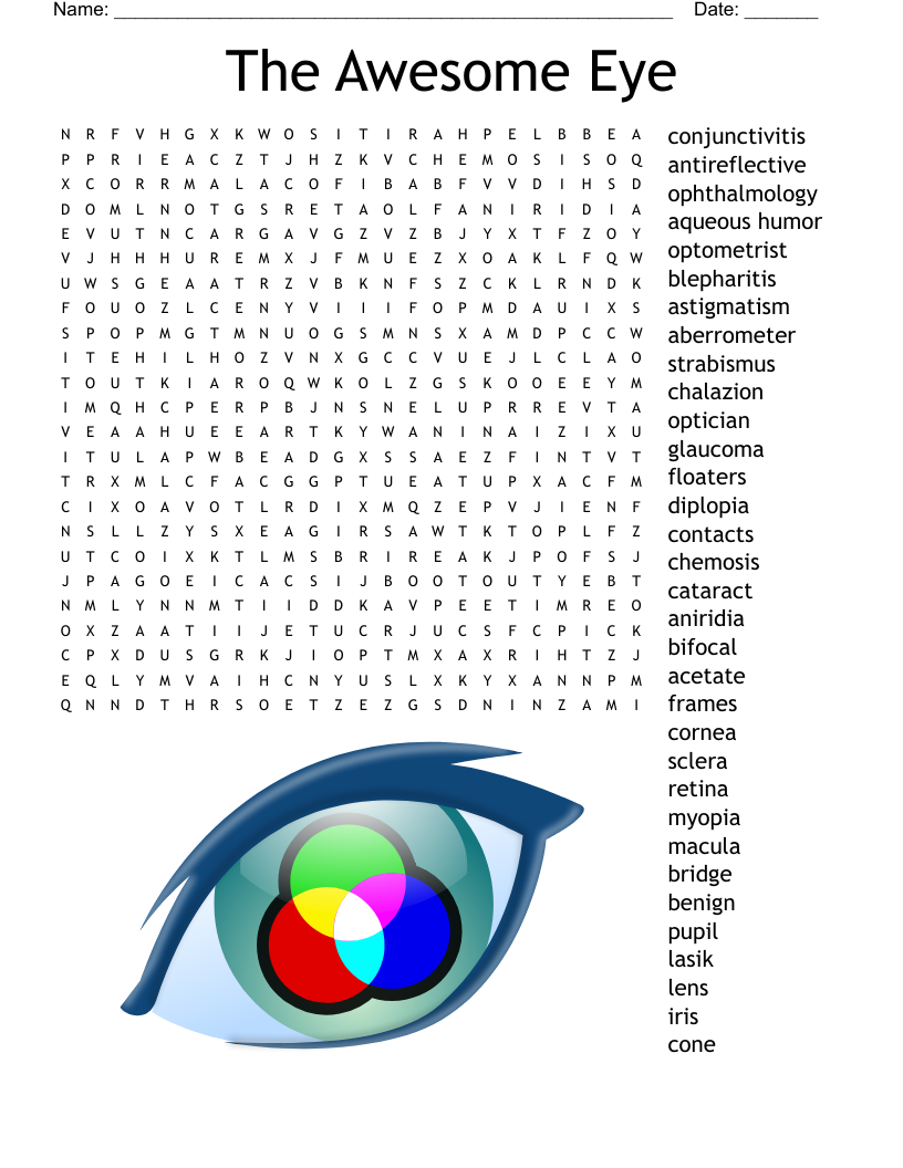 Ophthalmology Word Search WordMint