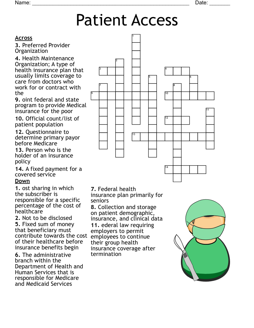 Patient Access Crossword WordMint