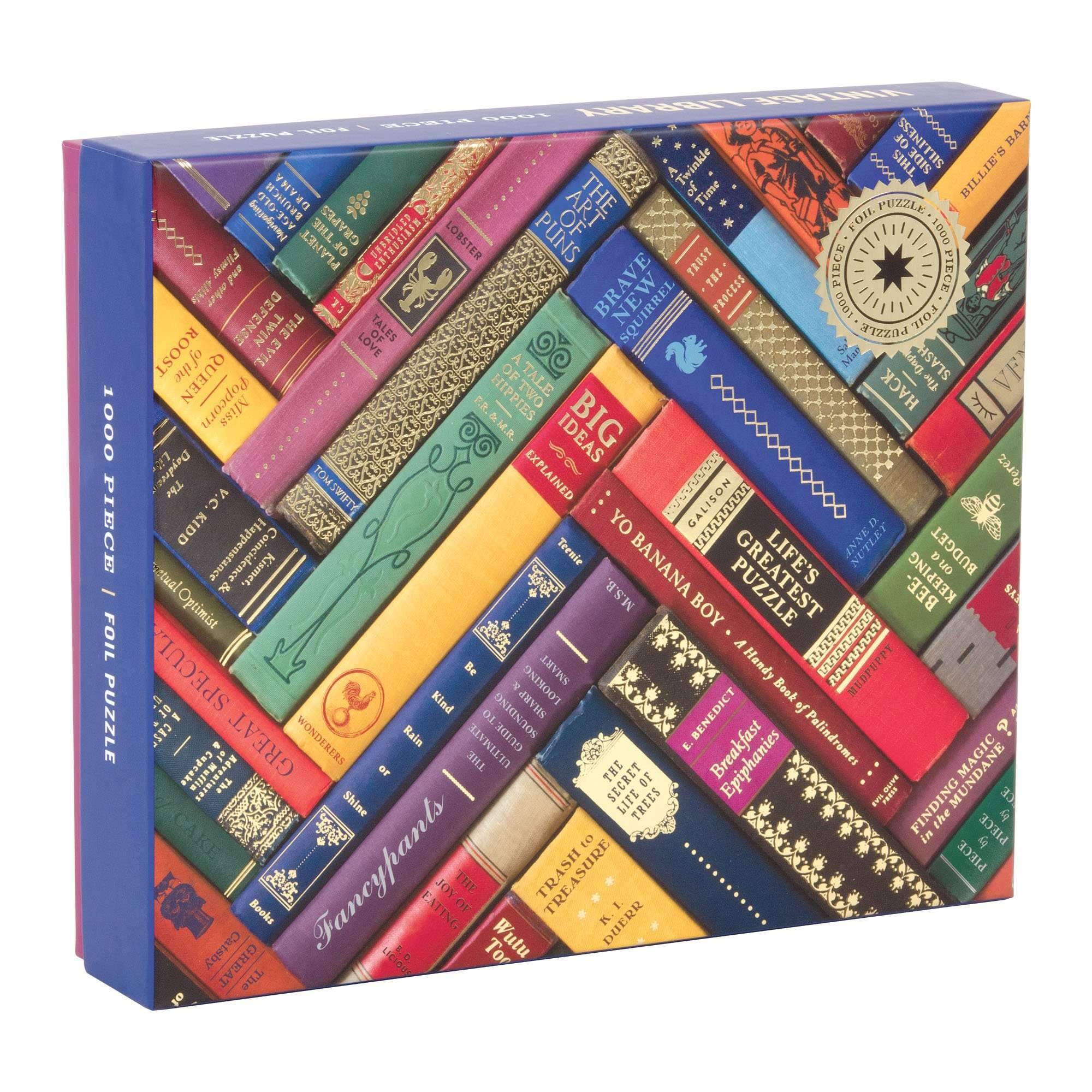 Phat Dog Vintage Library 1000 Piece Foil Stamped Puzzle Galison