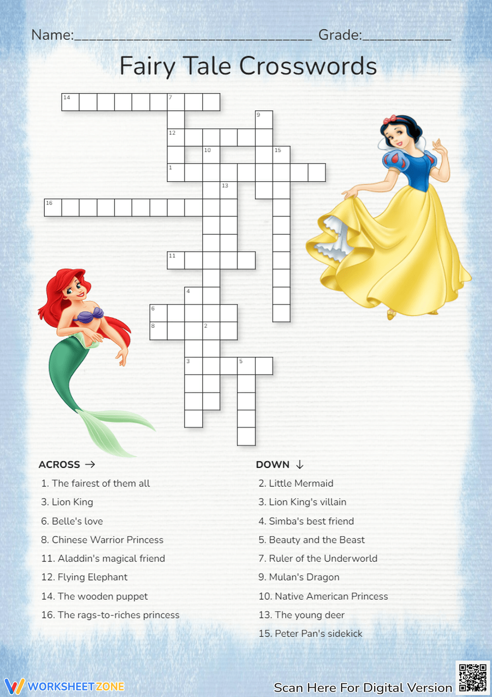 Printable 3rd Grade Disney Crossword Puzzles Worksheets Printable 3rd Grade Disney Crossword Puzzles Worksheets