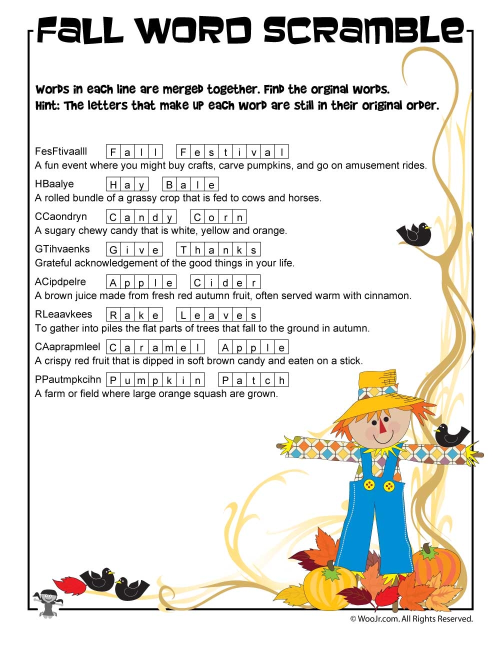 Printable Fall Word Puzzles For Kids Woo Jr Kids Activities Children s Publishing