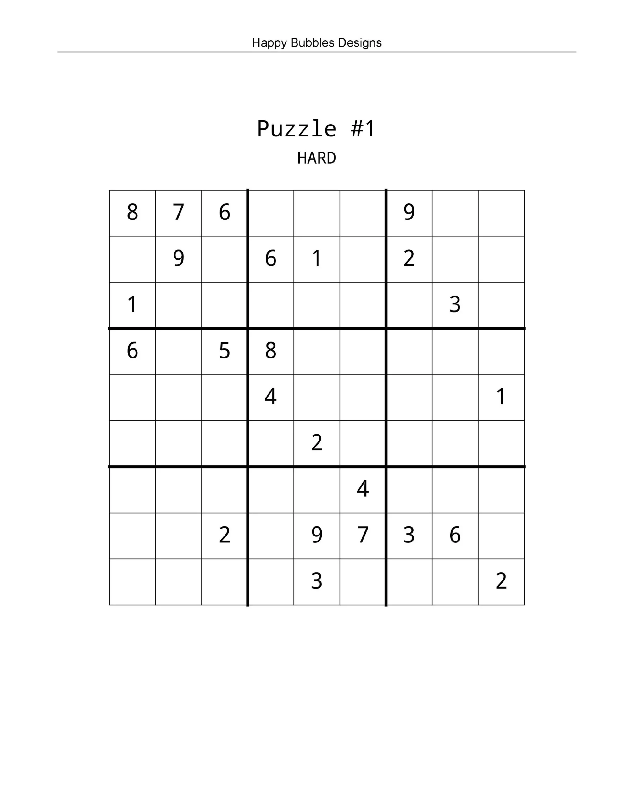 Printable Hard Sudoku Puzzles 20 Large Print Hard Sudoku Digital Download Etsy Denmark