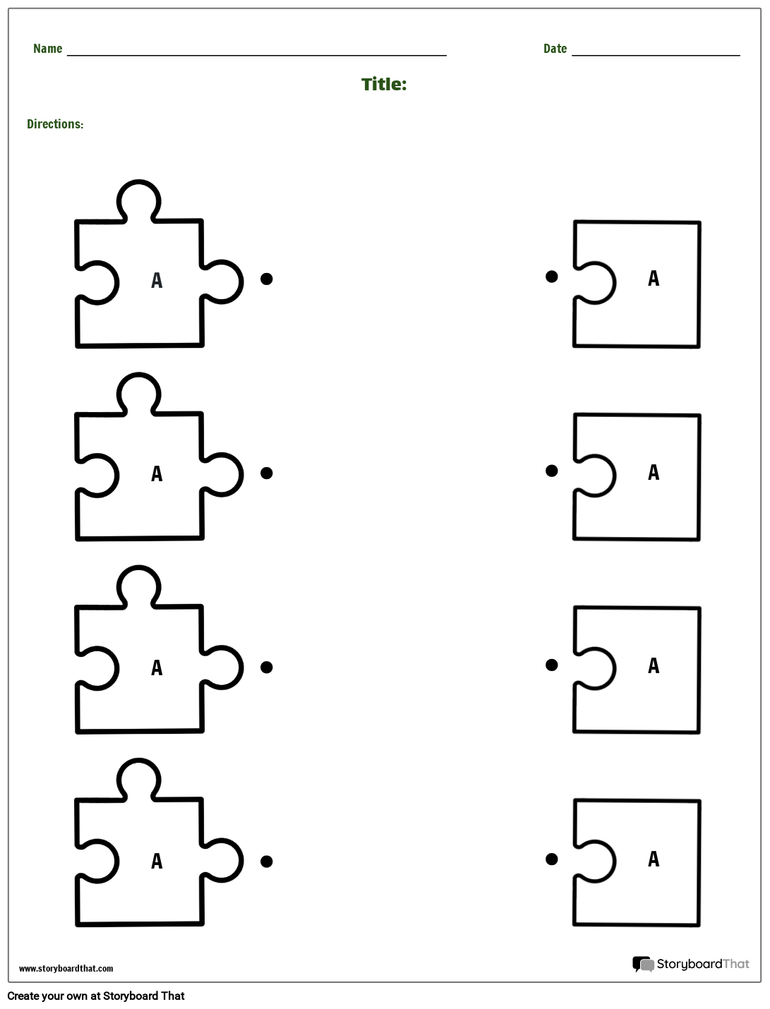 Puzzle Matching Type Template Storyboard By Templates
