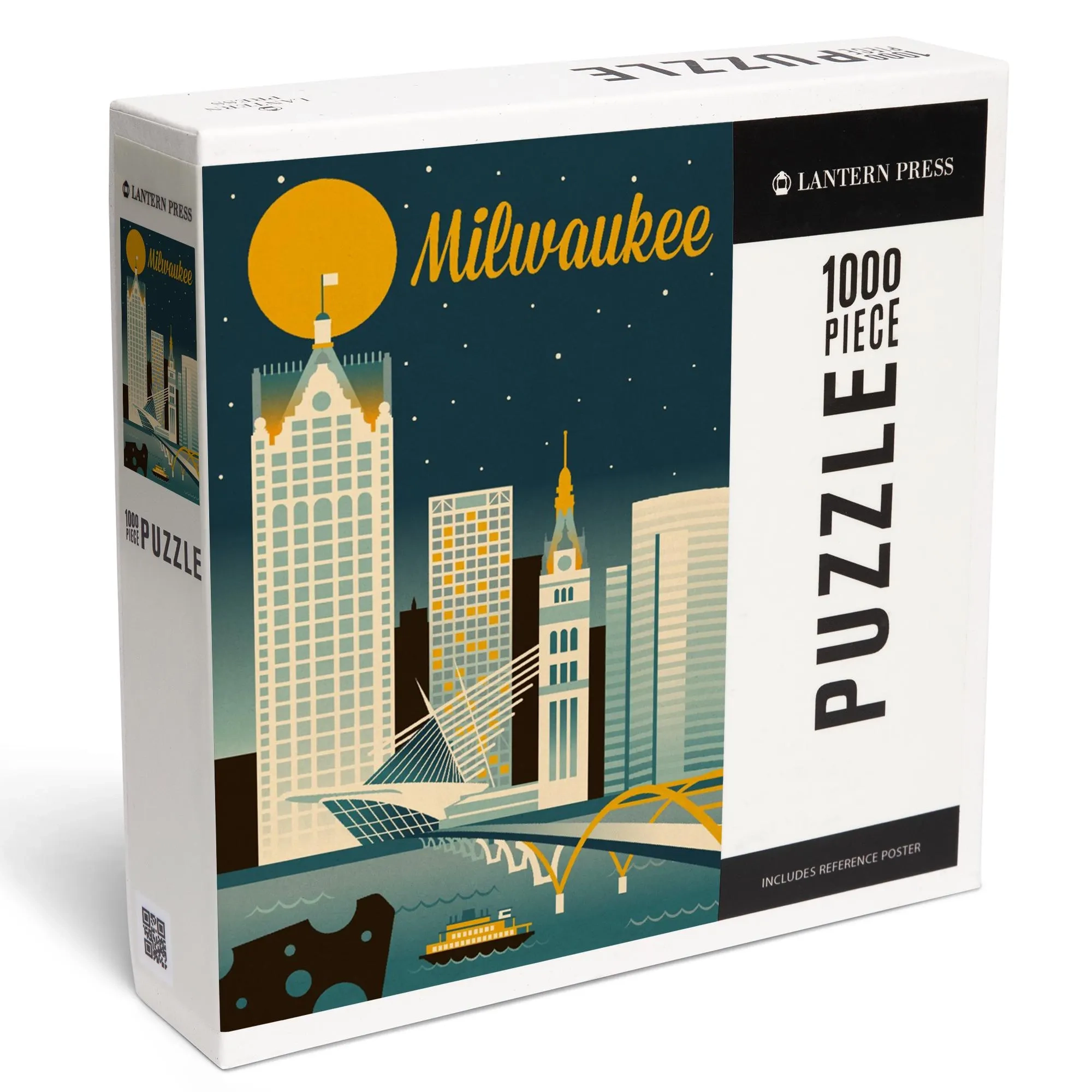 Puzzle Milwaukee Wisconsin Retro Skyline Classic Series 1000 Pieces Unique Jigsaw Family Adults Etsy