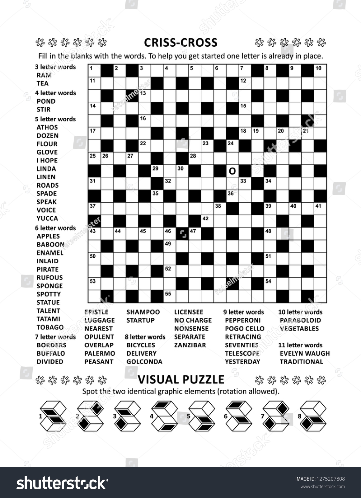 Puzzle Page Two Puzzles 19x19 Criss cross Stock Vector Royalty Free 1275207808 Shutterstock