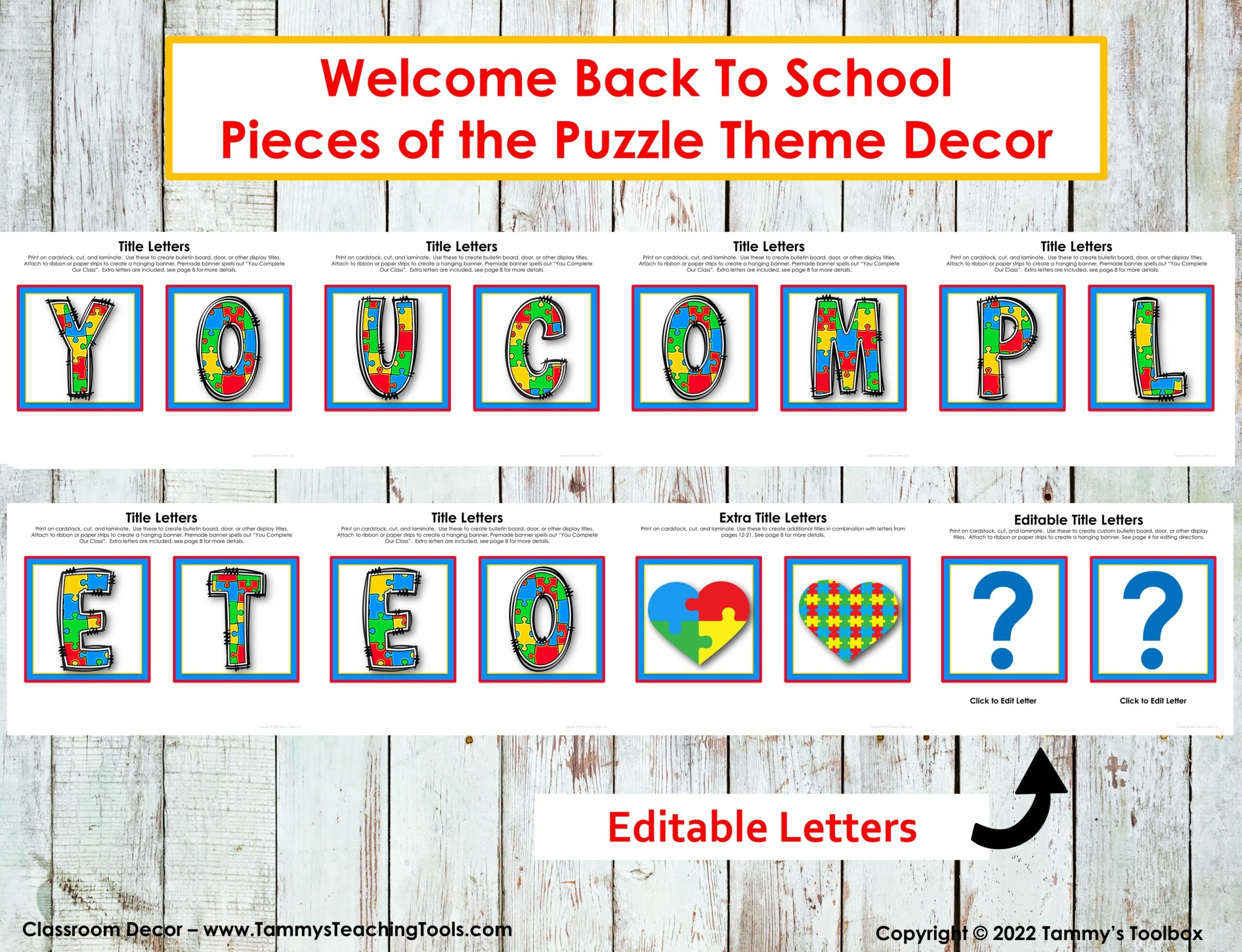 Puzzle Pieces Back To School Bulletin Board Made By Teachers