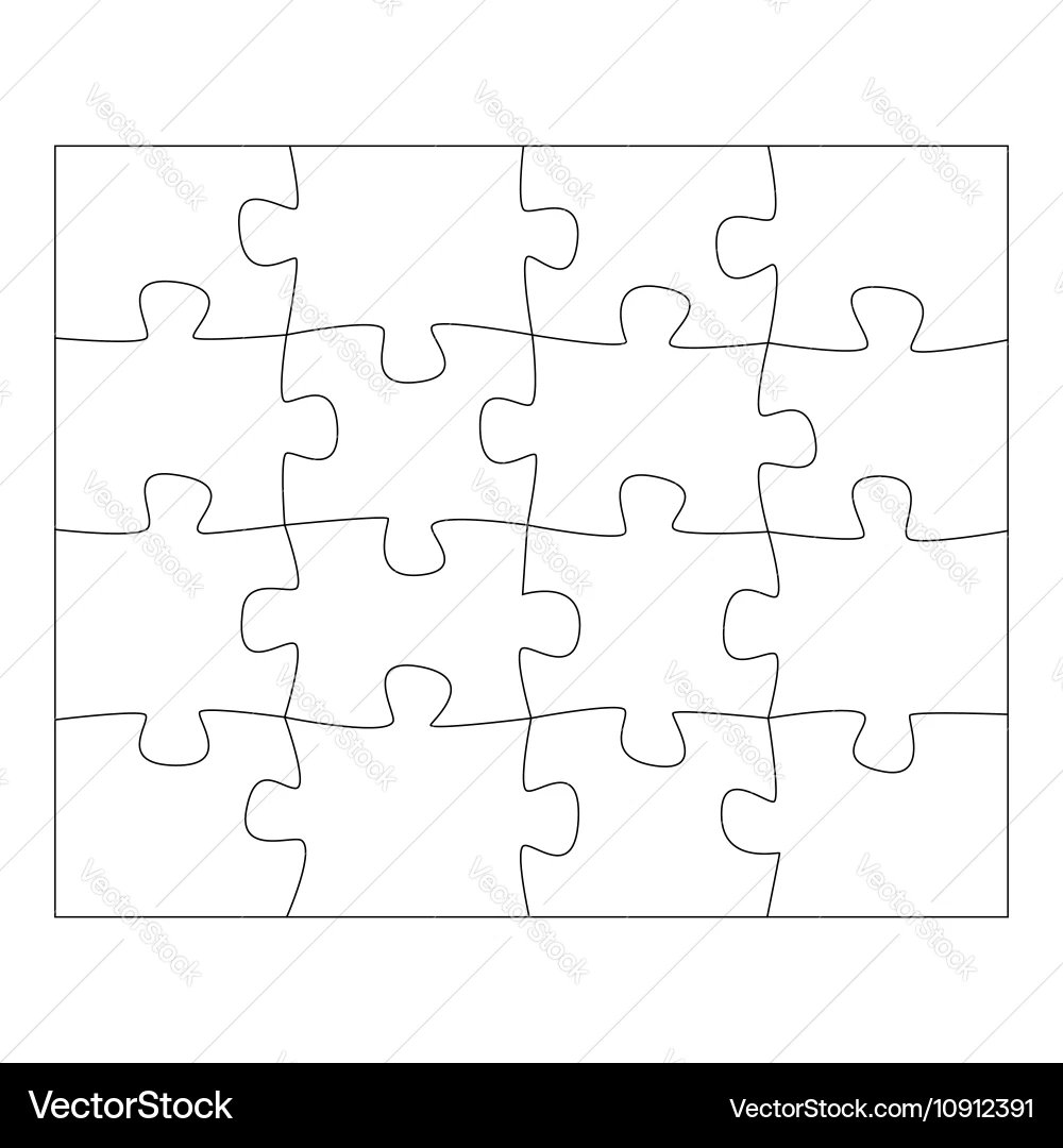 Puzzle Pieces Thinking Game Template Royalty Free Vector VectorStock