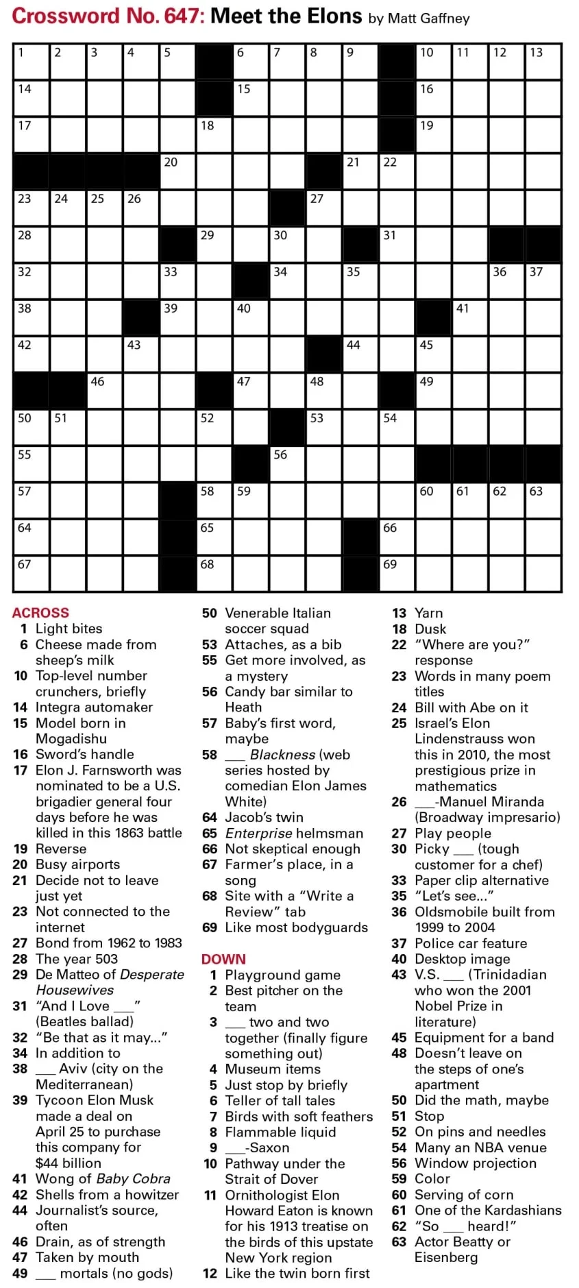 Puzzles Printable Crossword Issue May 13 2022