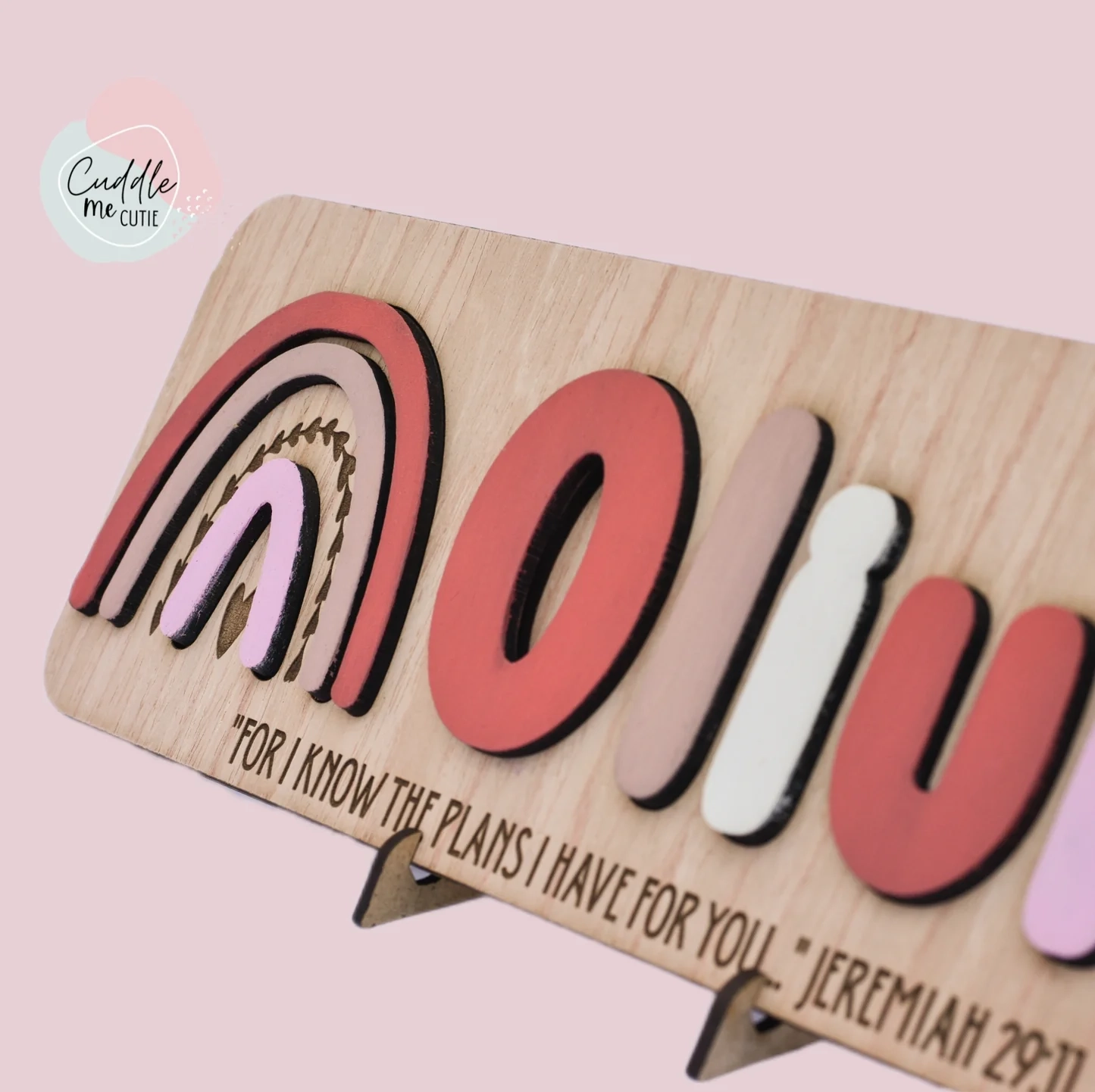 Rainbow Wooden Name Puzzle Cuddle Me Cutie