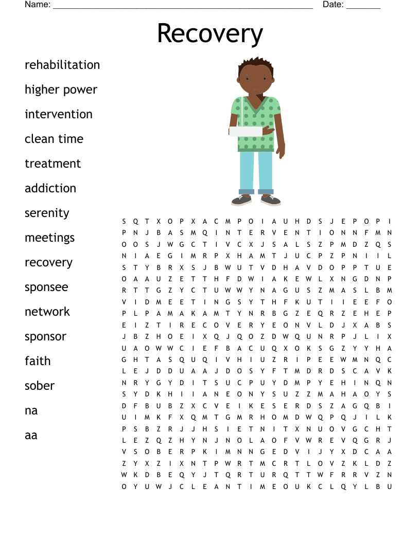 Recovery Crossword Puzzle WordMint